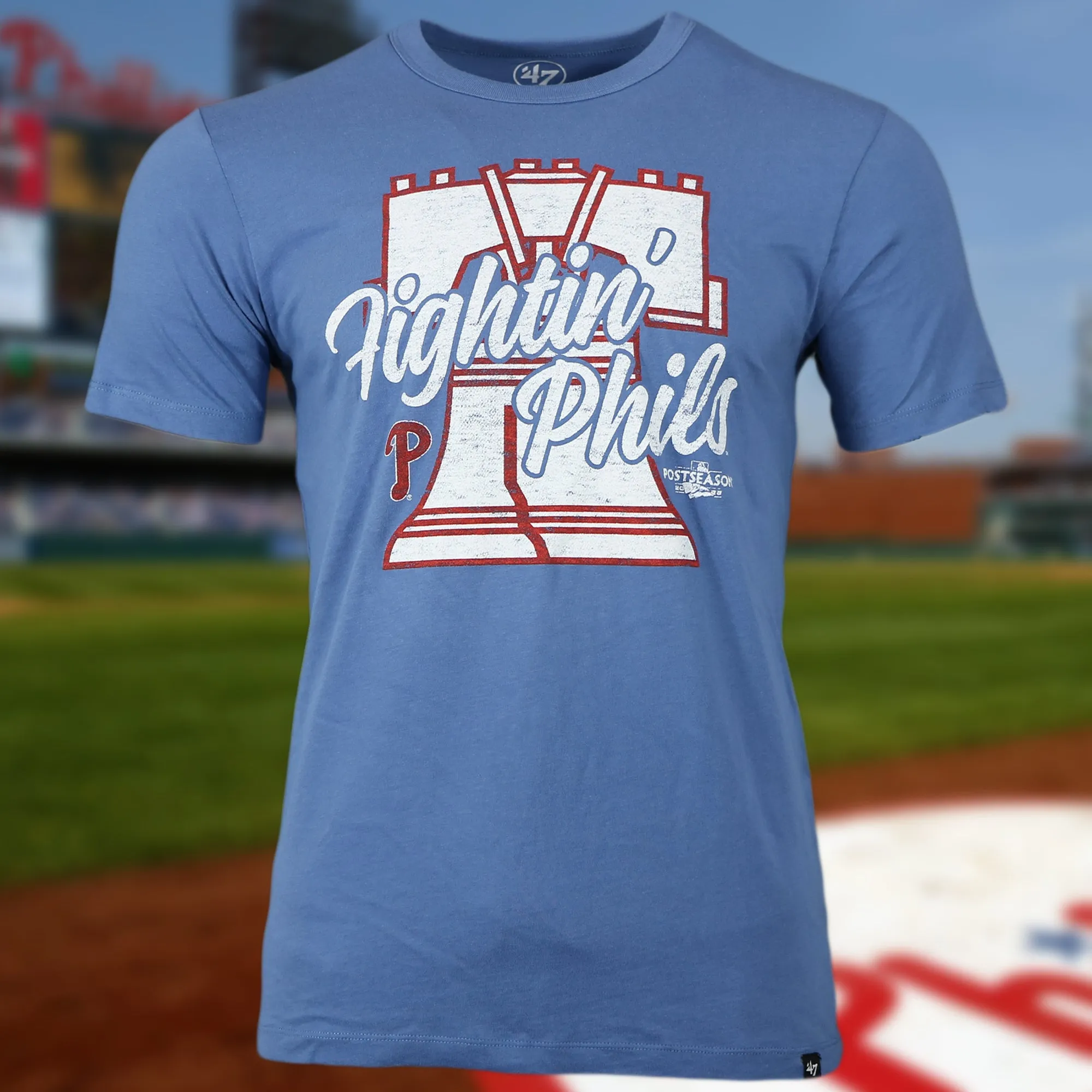 Philadelphia Phillies World Series T-Shirt - Fightin' Phils Liberty Bell Premium Franklin Cadet Blue