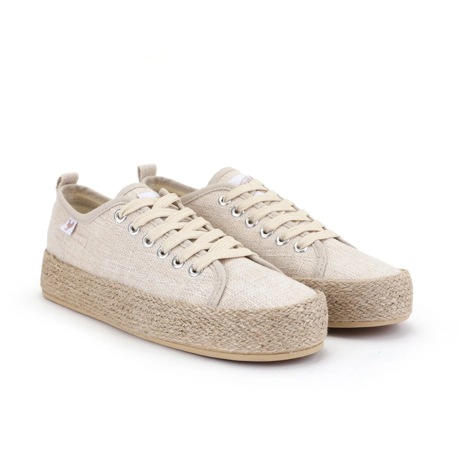 Pitas espadrille sneakers with linen lace-up