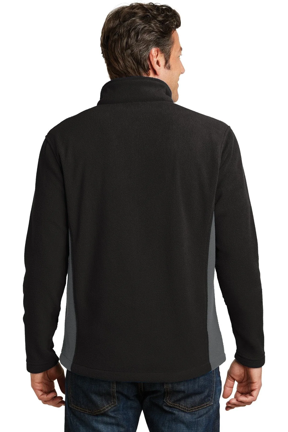 Port Authority Colorblock Value Fleece Jacket F216 Black/ Battleship Grey