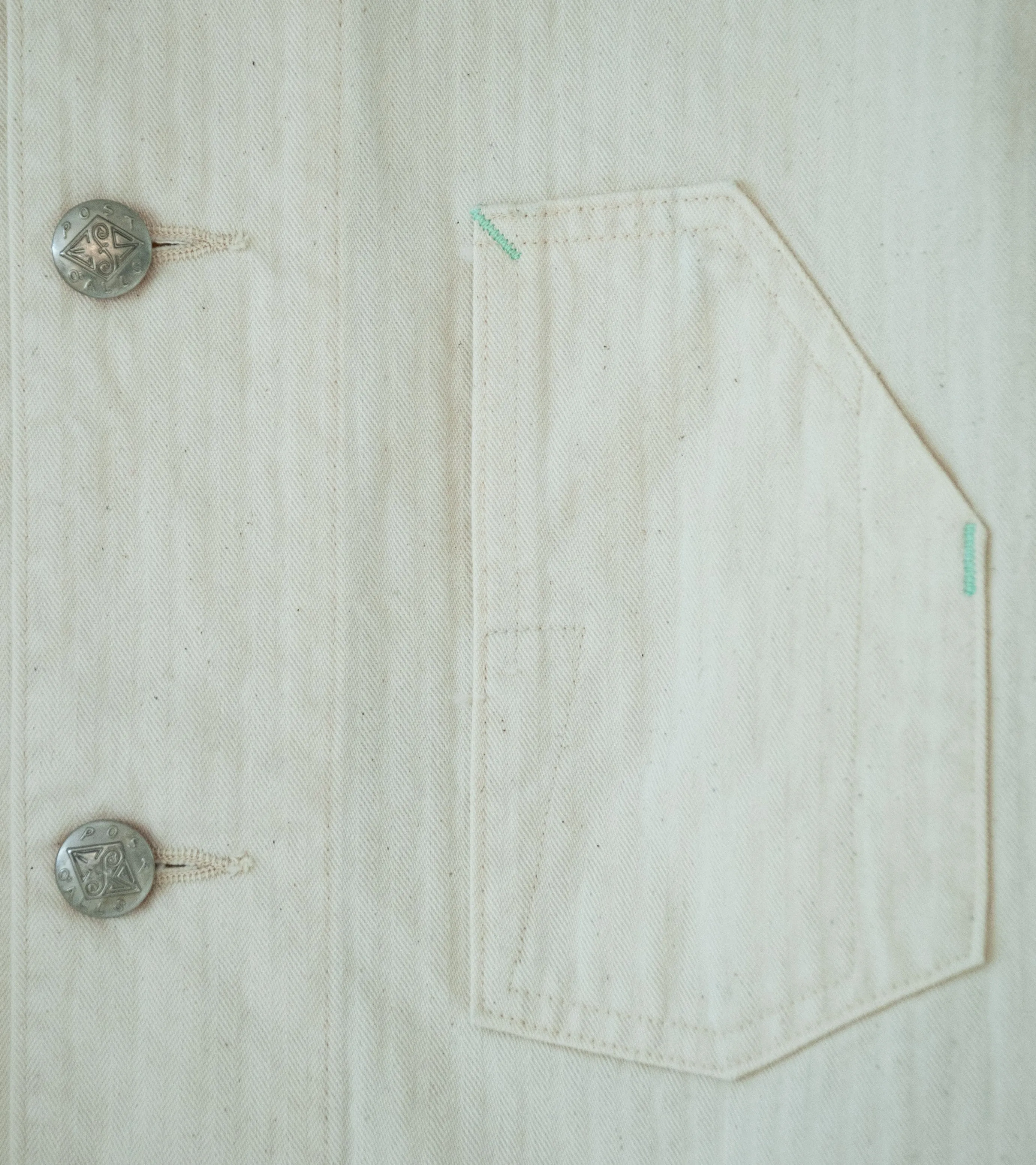 Post Overalls No.1 Jacket Natural Herringbone Twill Cotton