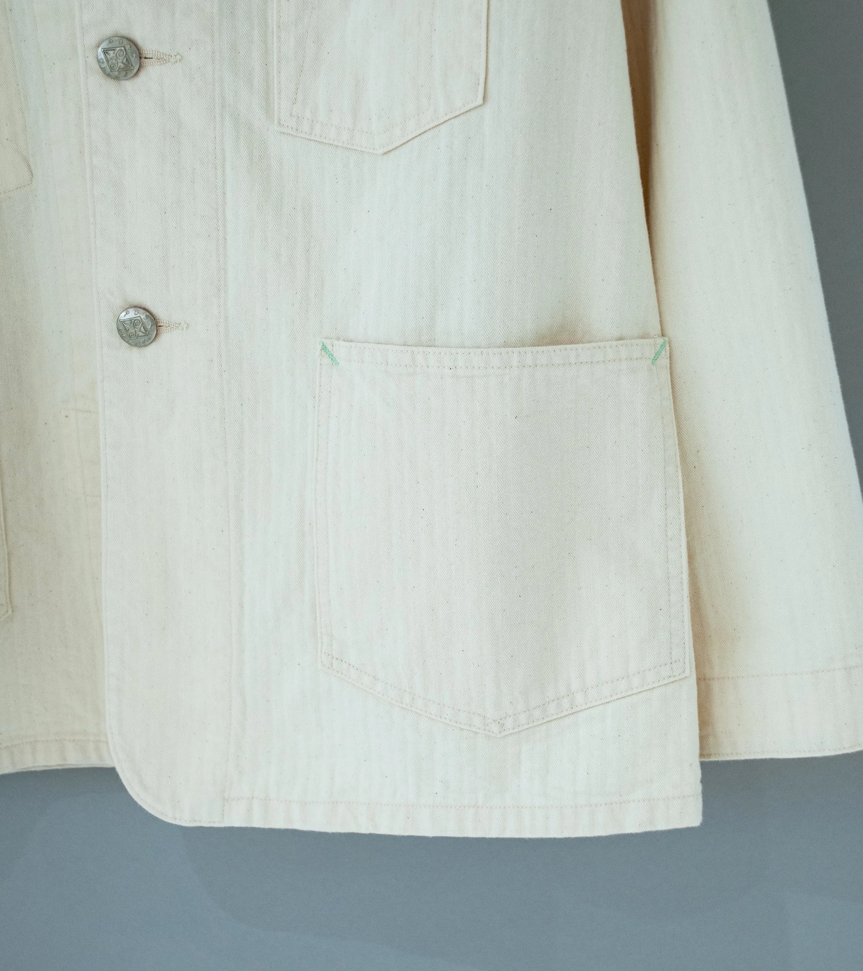 Post Overalls No.1 Jacket Natural Herringbone Twill Cotton