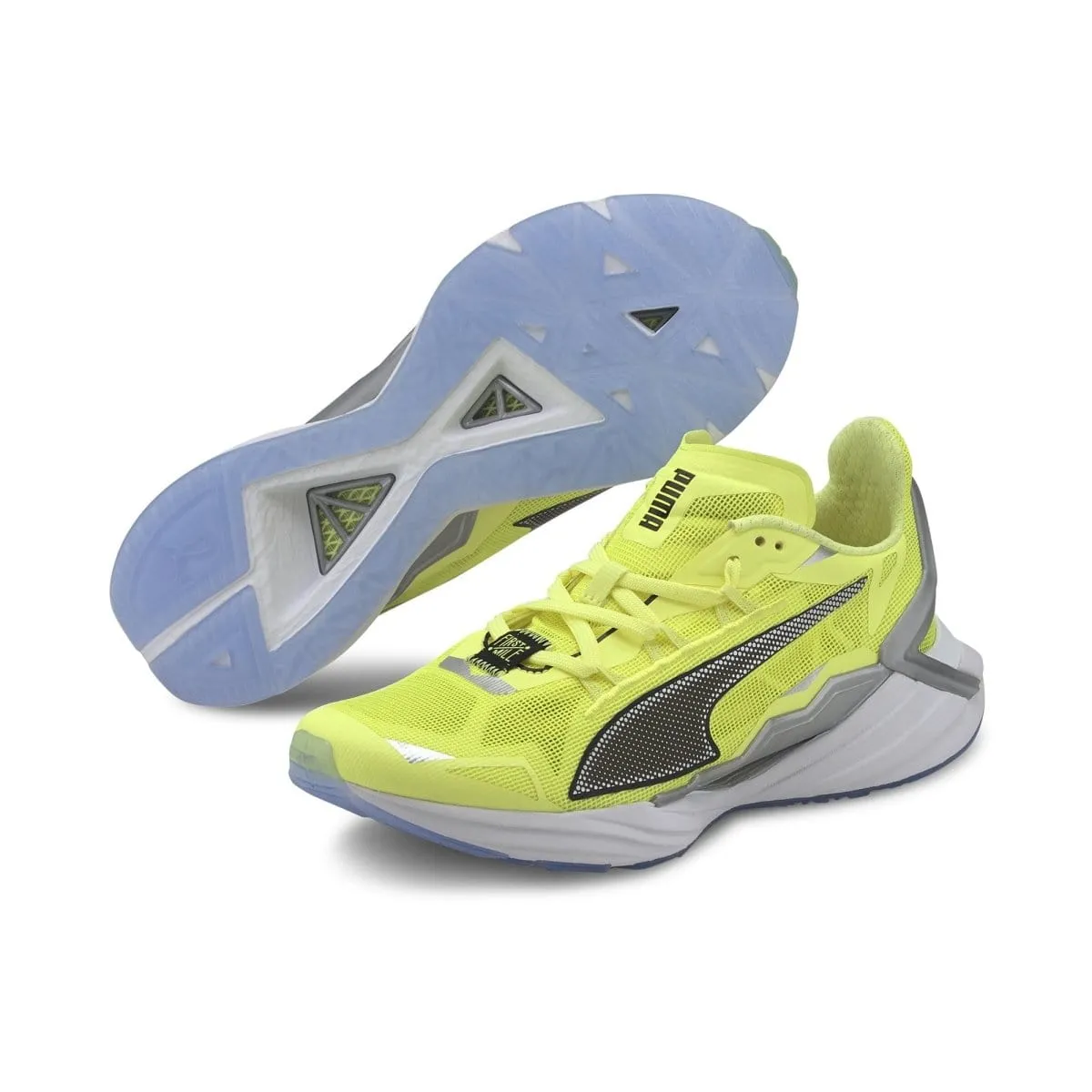 Puma running shoe in ultraride xtreme yellow for women's first mile.