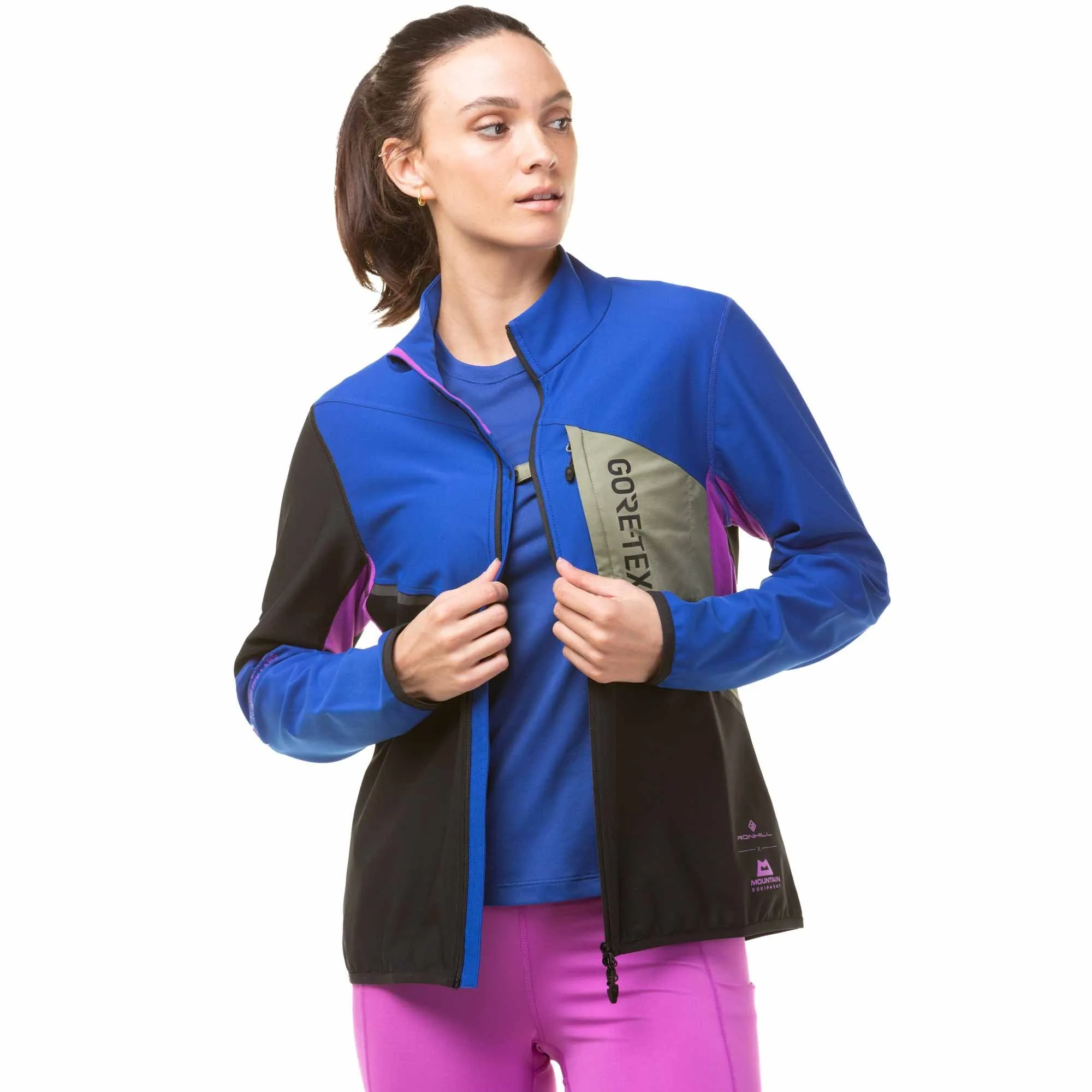 Ronhill Women's Windproof Jacket Black/Cobalt