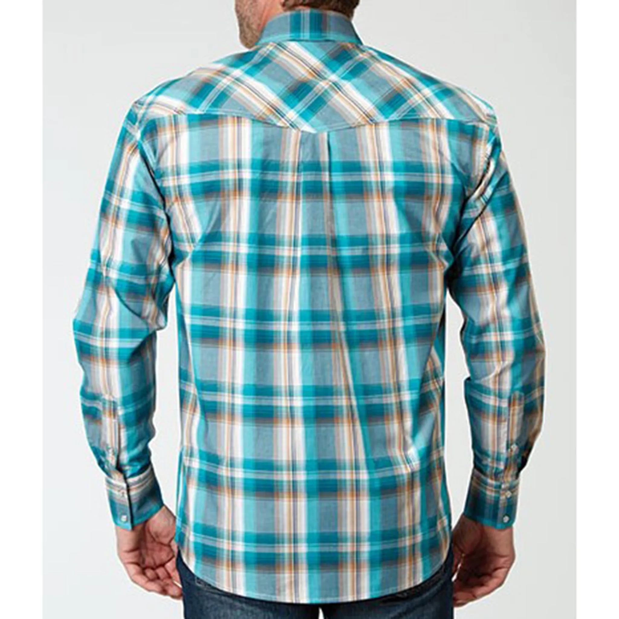 Roper Men's Turquoise Plaid Shirt