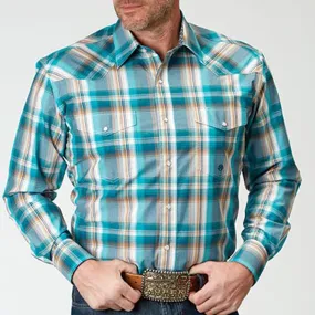 Roper Men's Turquoise Plaid Shirt