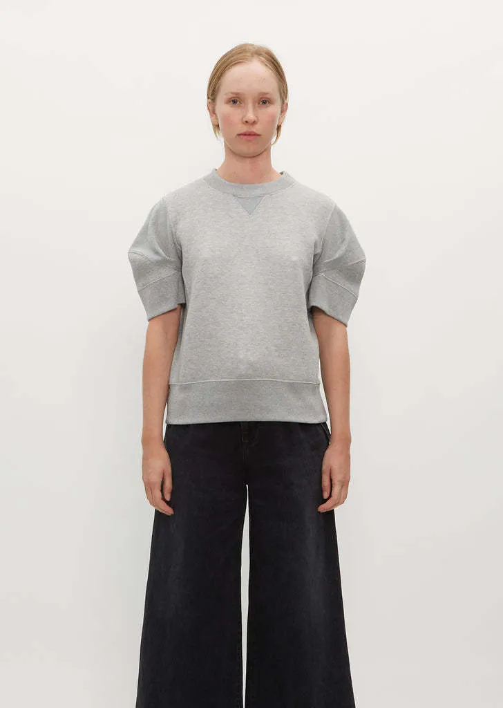 sacai Crew Neck Plain Cotton Puff Sleeves - Short Sleeves