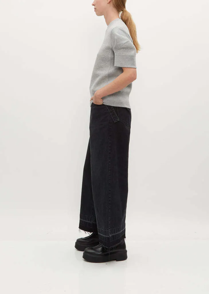 sacai Crew Neck Plain Cotton Puff Sleeves - Short Sleeves