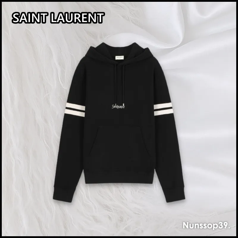 Saint Laurent Hoodies & Sweatshirts - Street Style Long Sleeves Plain Logo