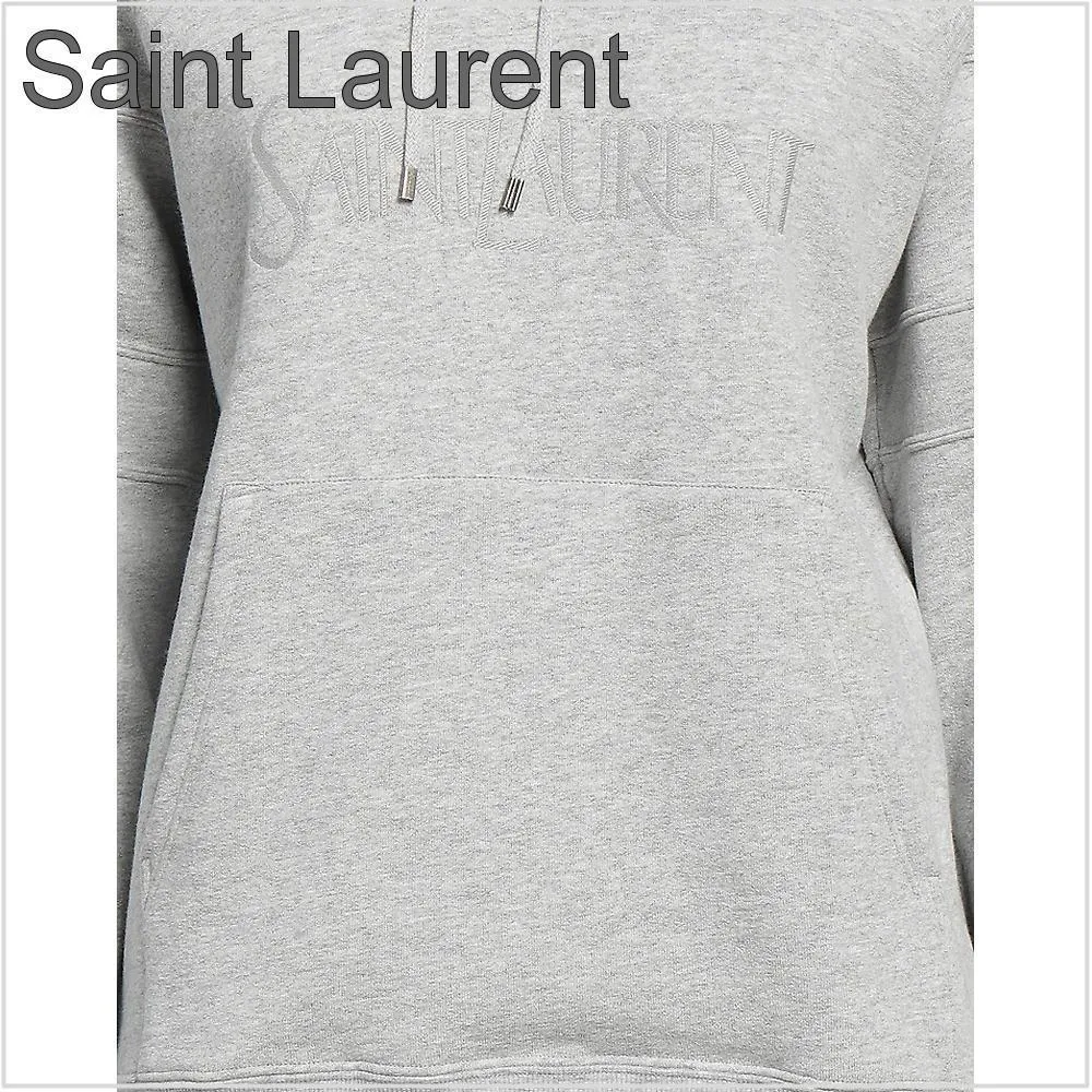 Saint Laurent plain cotton long sleeve logo street style