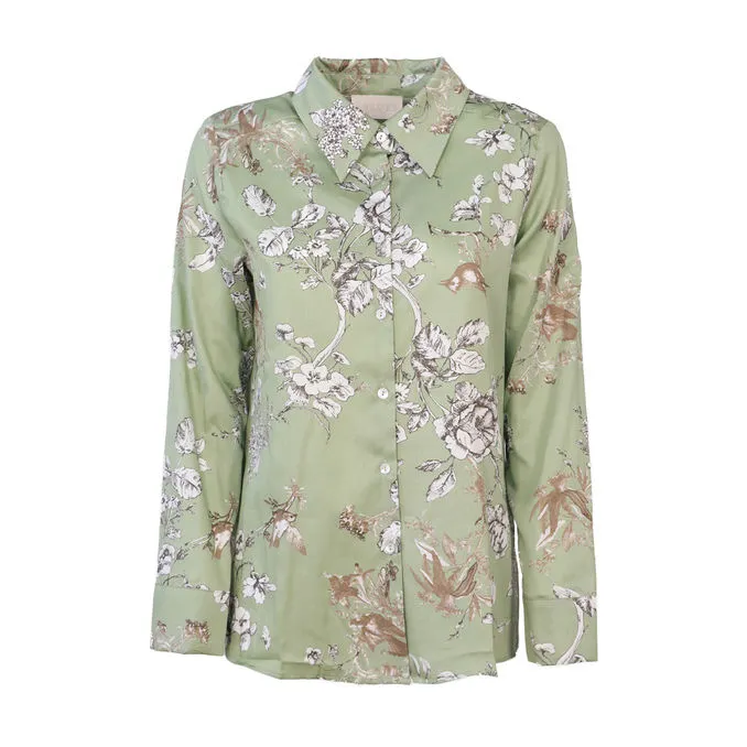 SHIRT BOMBO Women's Mint Jouy Print