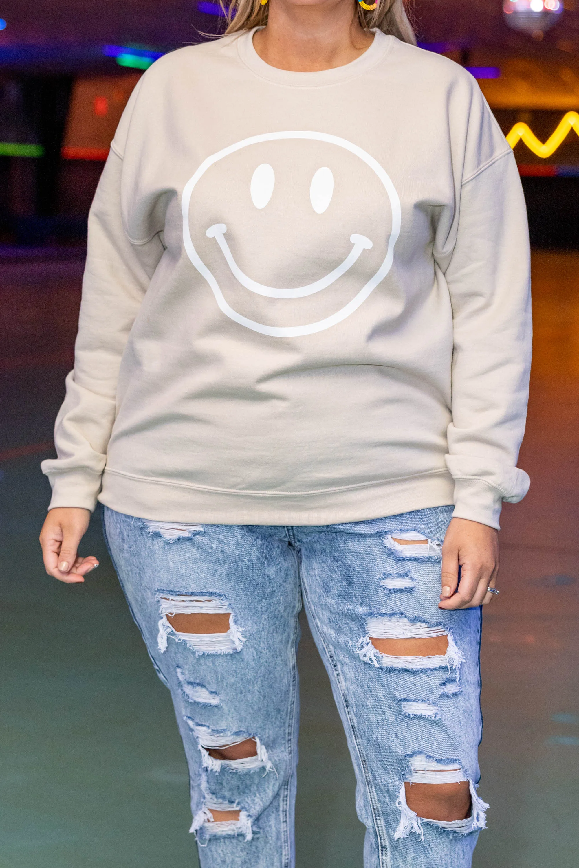 Smile Sweatshirt Cream