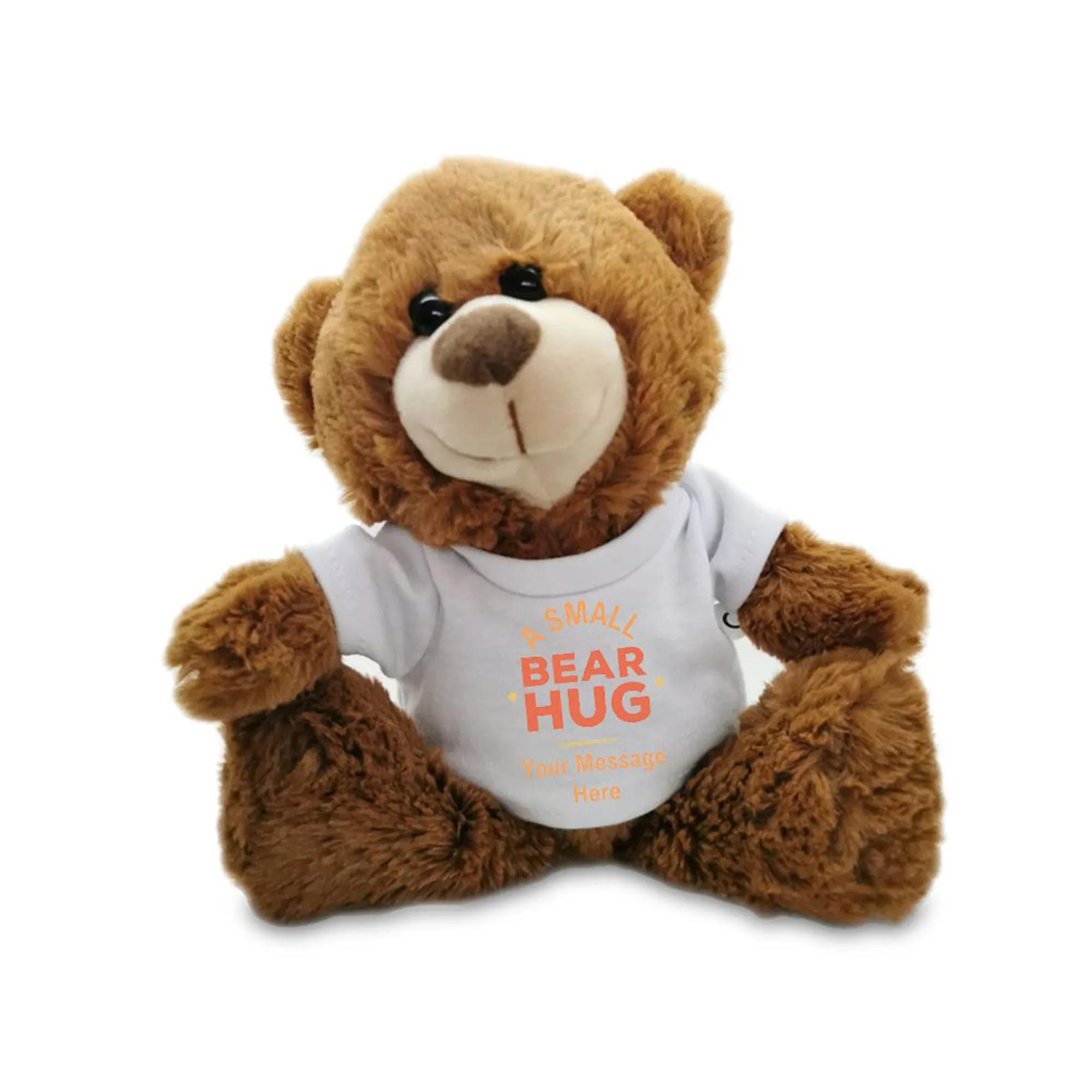 Soft Brown Teddy Bear Toy with Small Bear Hug Design