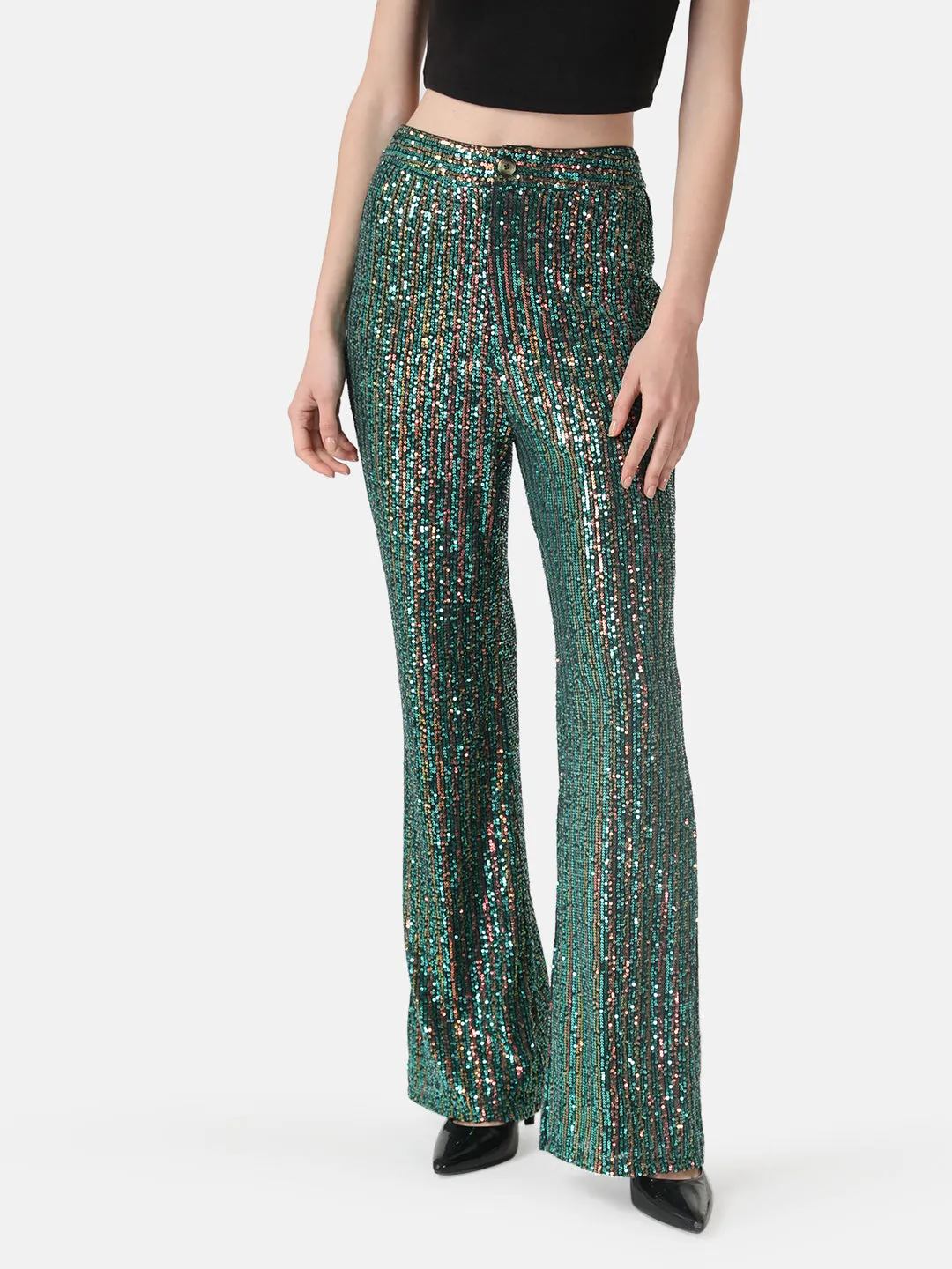 Sparkly Flare Leg Pants