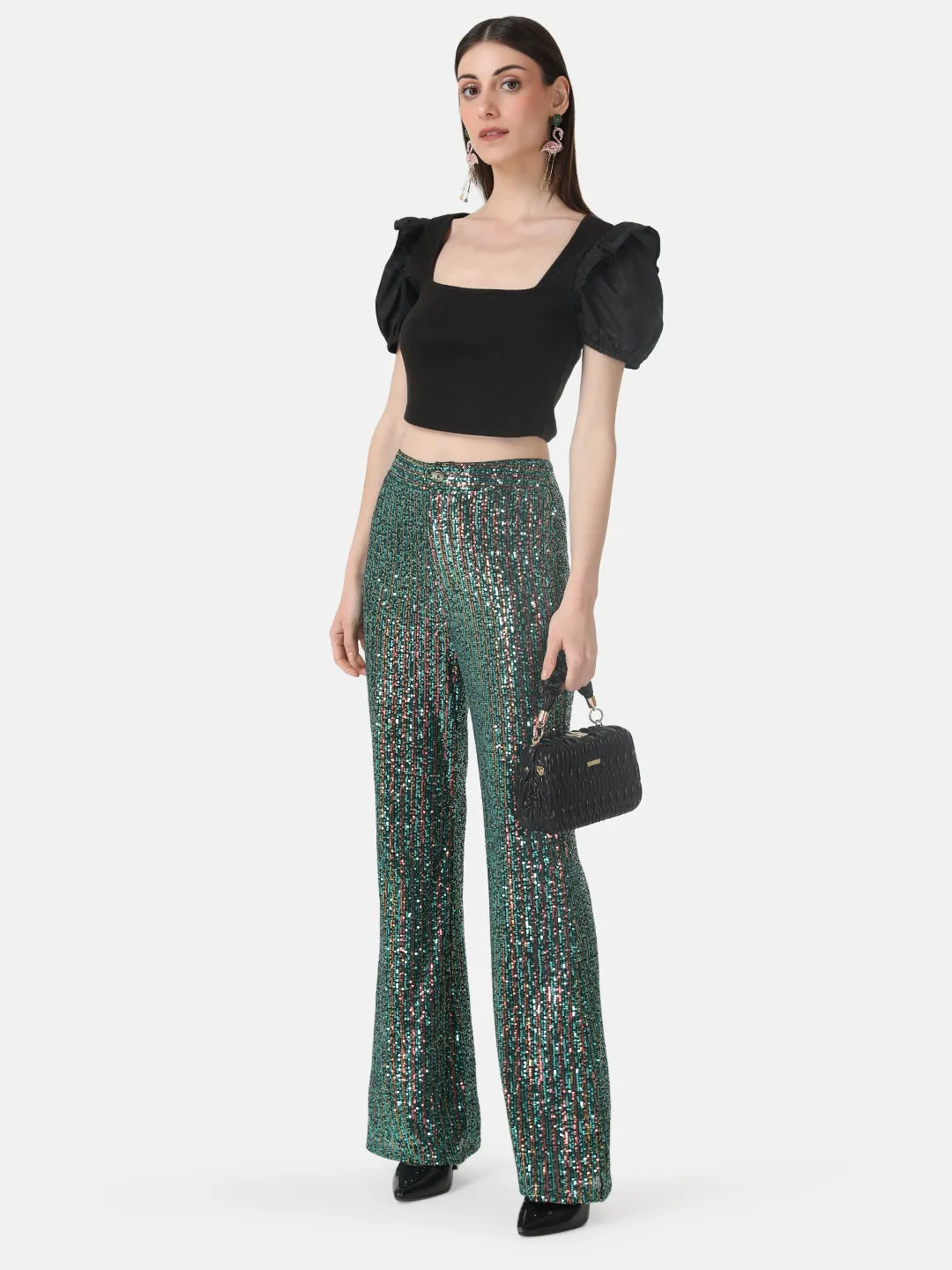 Sparkly Flare Leg Pants