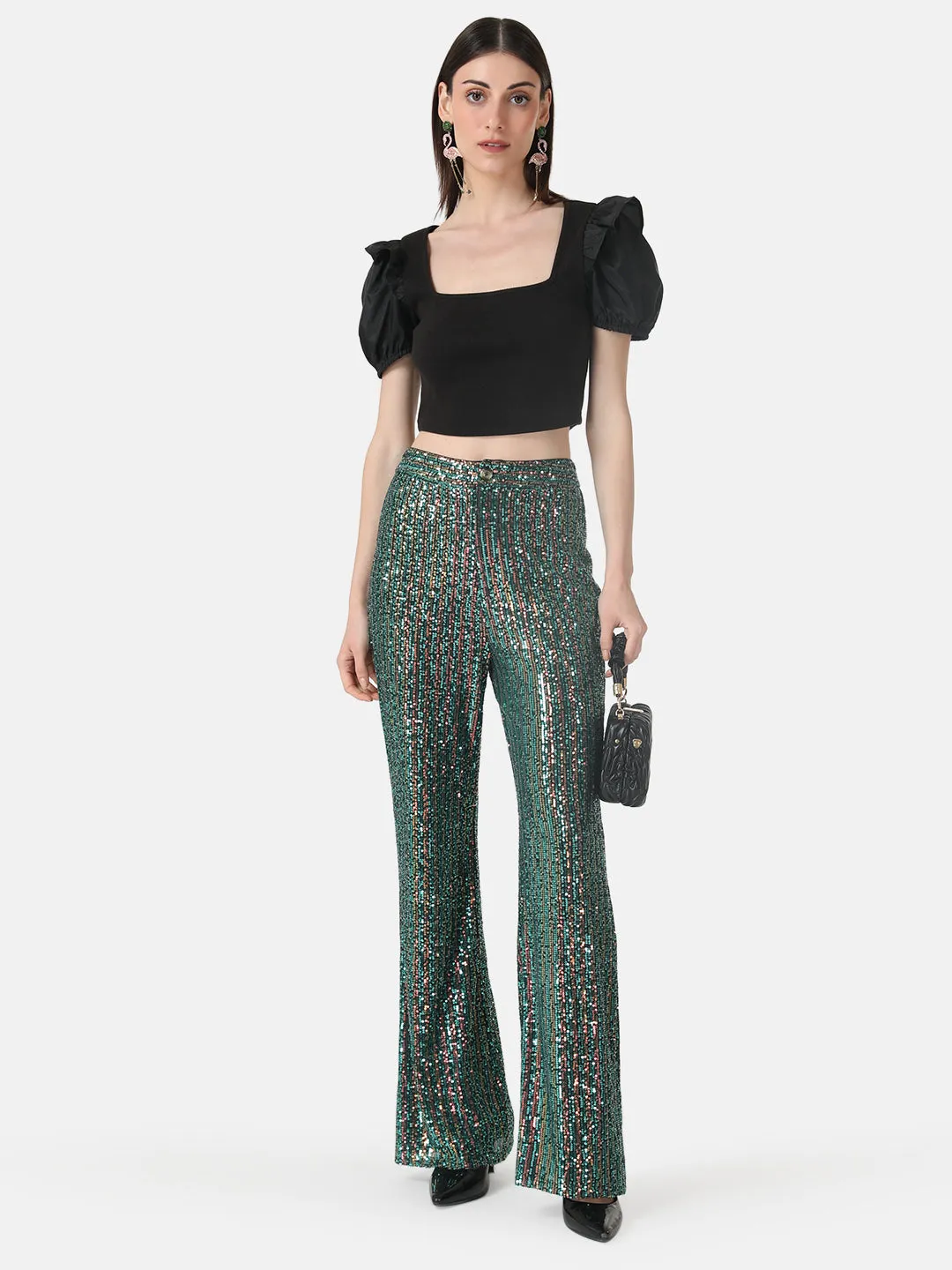 Sparkly Flare Leg Pants