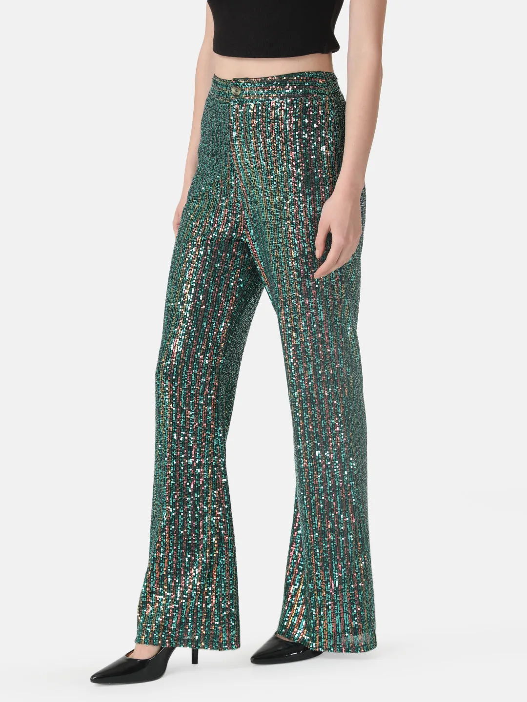 Sparkly Flare Leg Pants