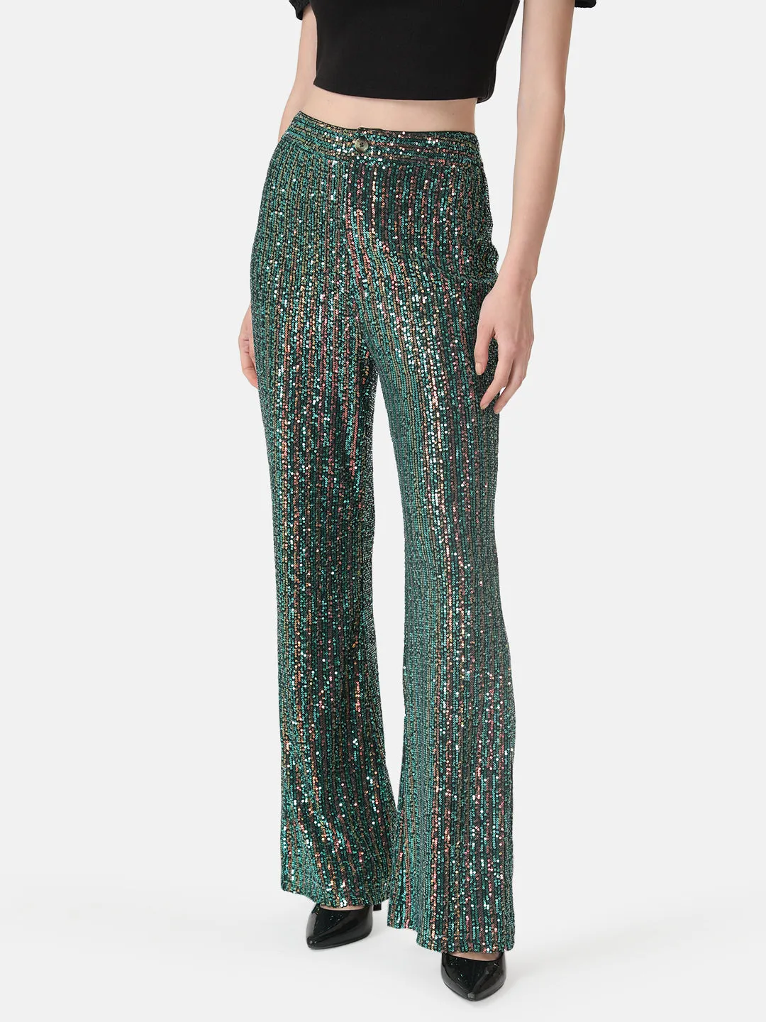 Sparkly Flare Leg Pants