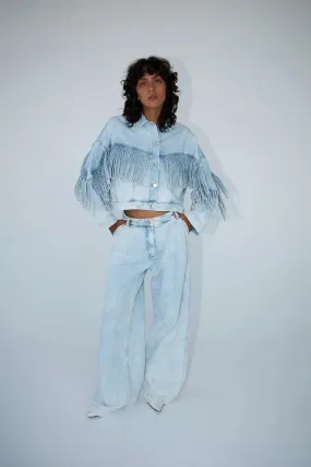 Stella Nova Soft Sky Denim Tassel Jacket - Size 40 (UK14)