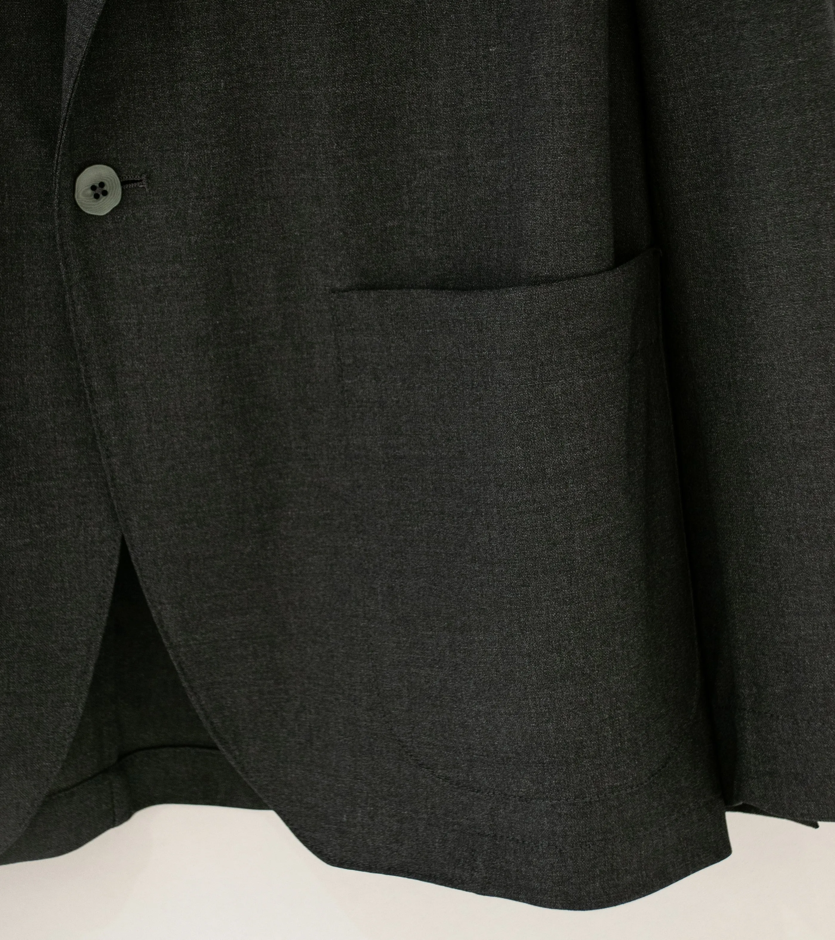 Stoffa Single Breasted Shirt Jacket Charcoal 3 Ply Wool