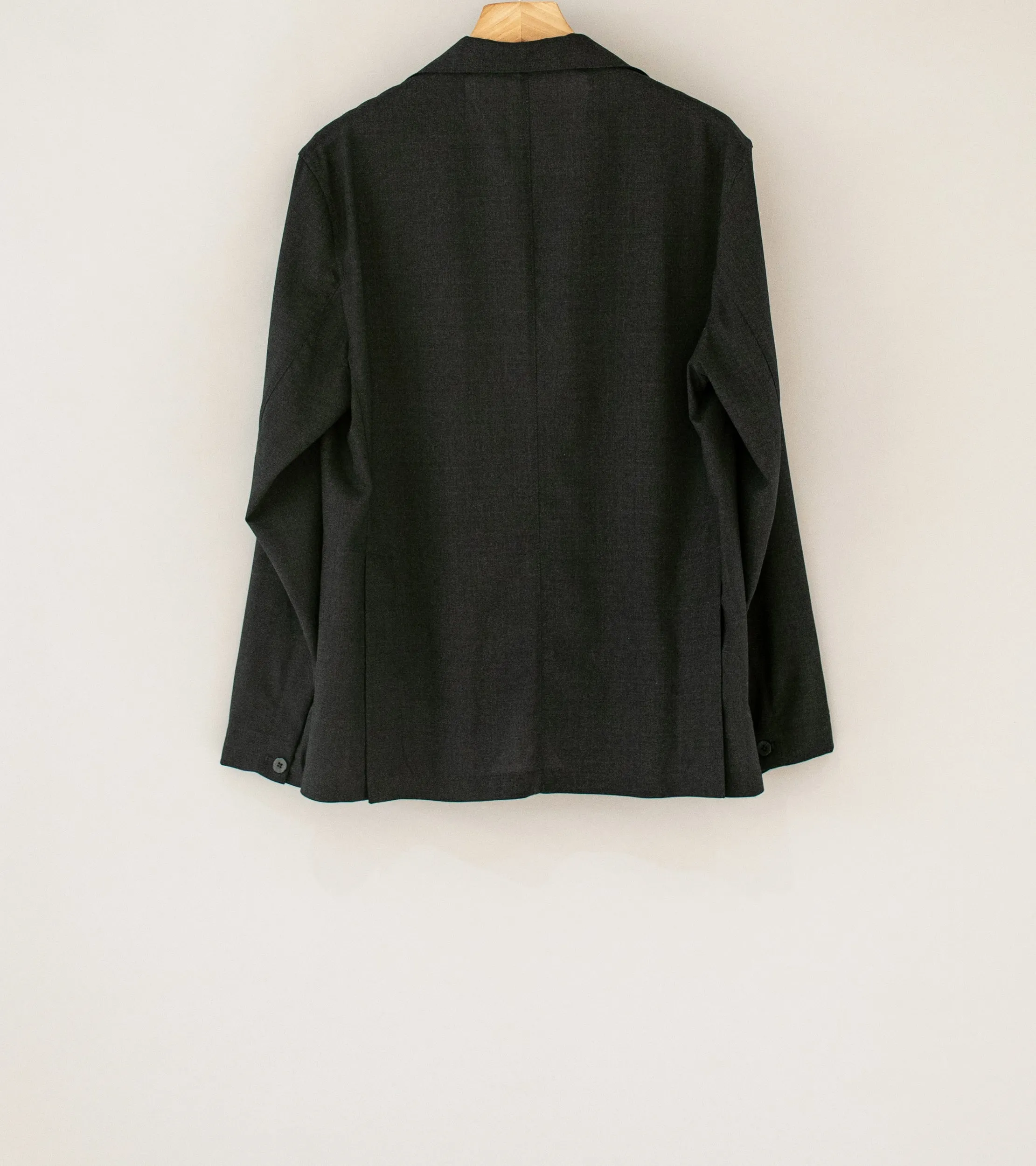 Stoffa Single Breasted Shirt Jacket Charcoal 3 Ply Wool