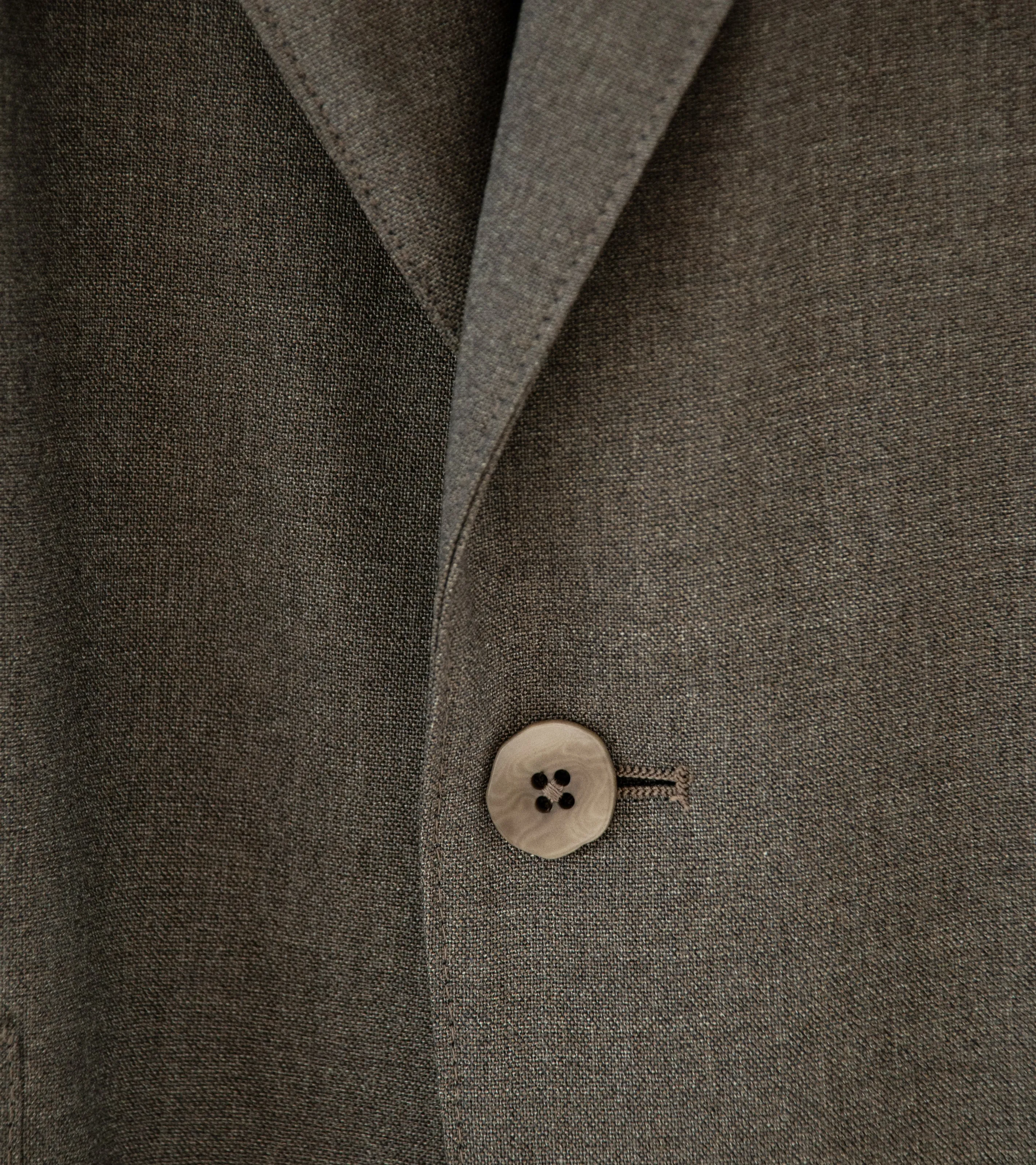 Stoffa Walnut Wool Plain Weave Single Breasted Shirt Jacket