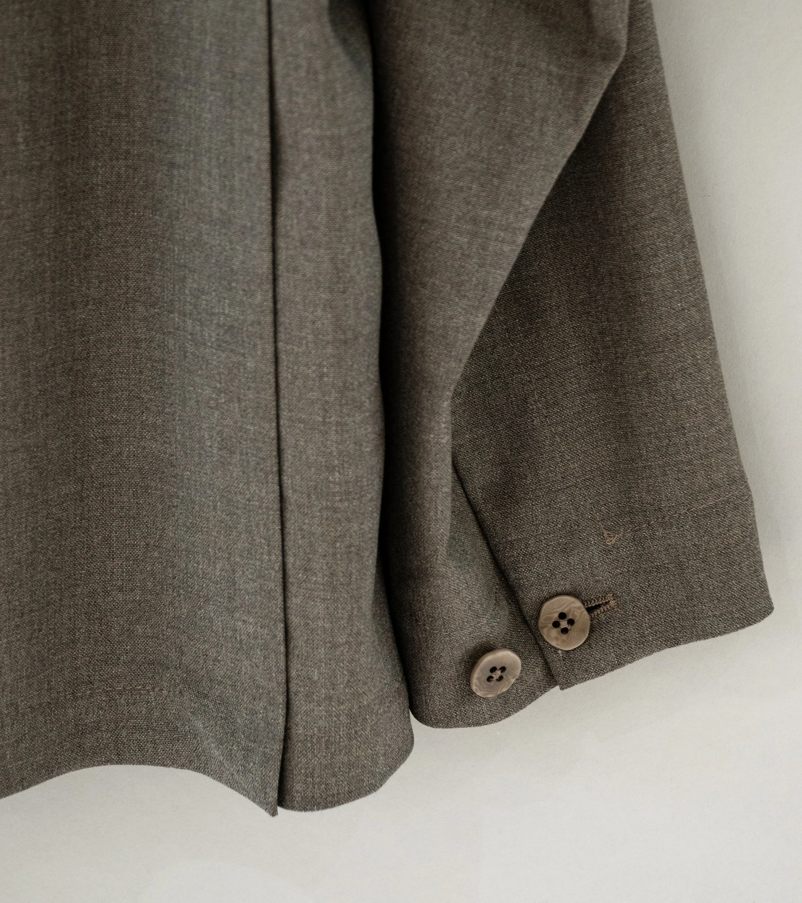 Stoffa Walnut Wool Plain Weave Single Breasted Shirt Jacket