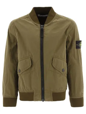 Stone Island Junior Logo Patch Bomber Jacket Zip-Up - $price - Shop Now