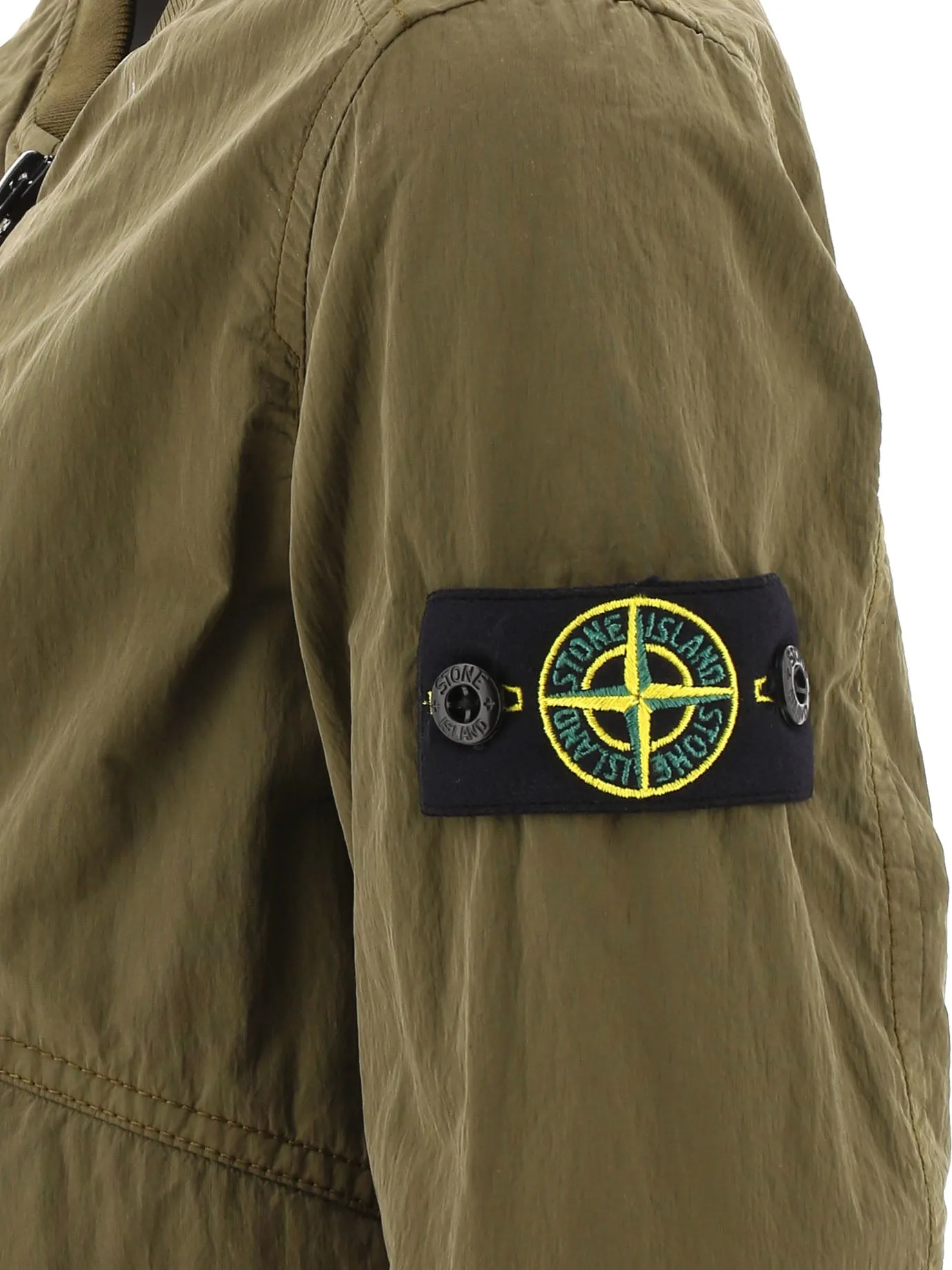 Stone Island Junior Logo Patch Bomber Jacket Zip-Up - $price - Shop Now