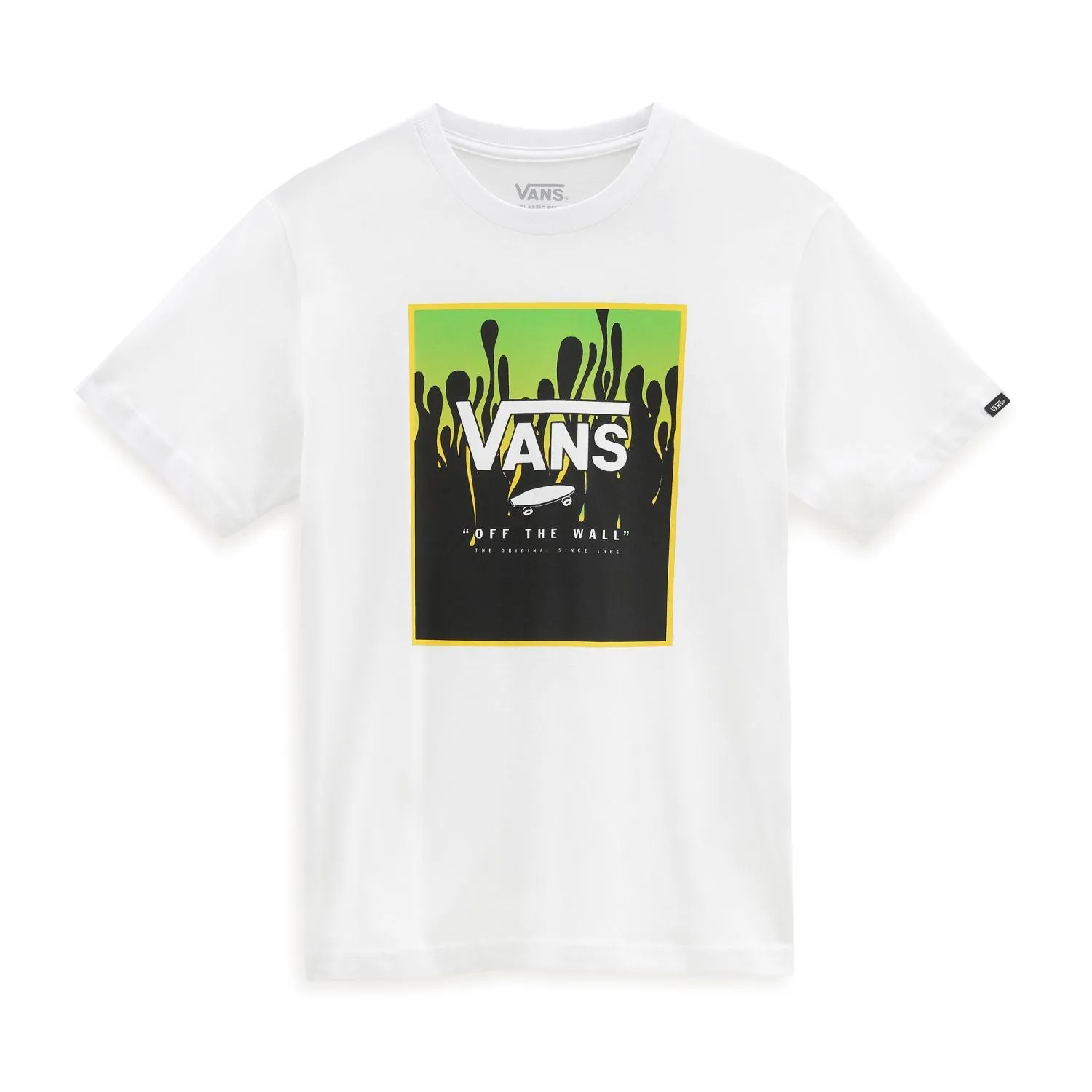 T-Shirt Vans Print Box Boys White Slime