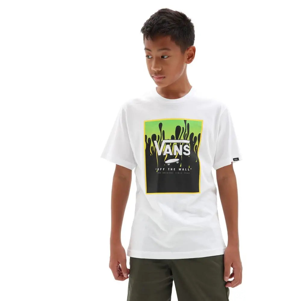 T-Shirt Vans Print Box Boys White Slime