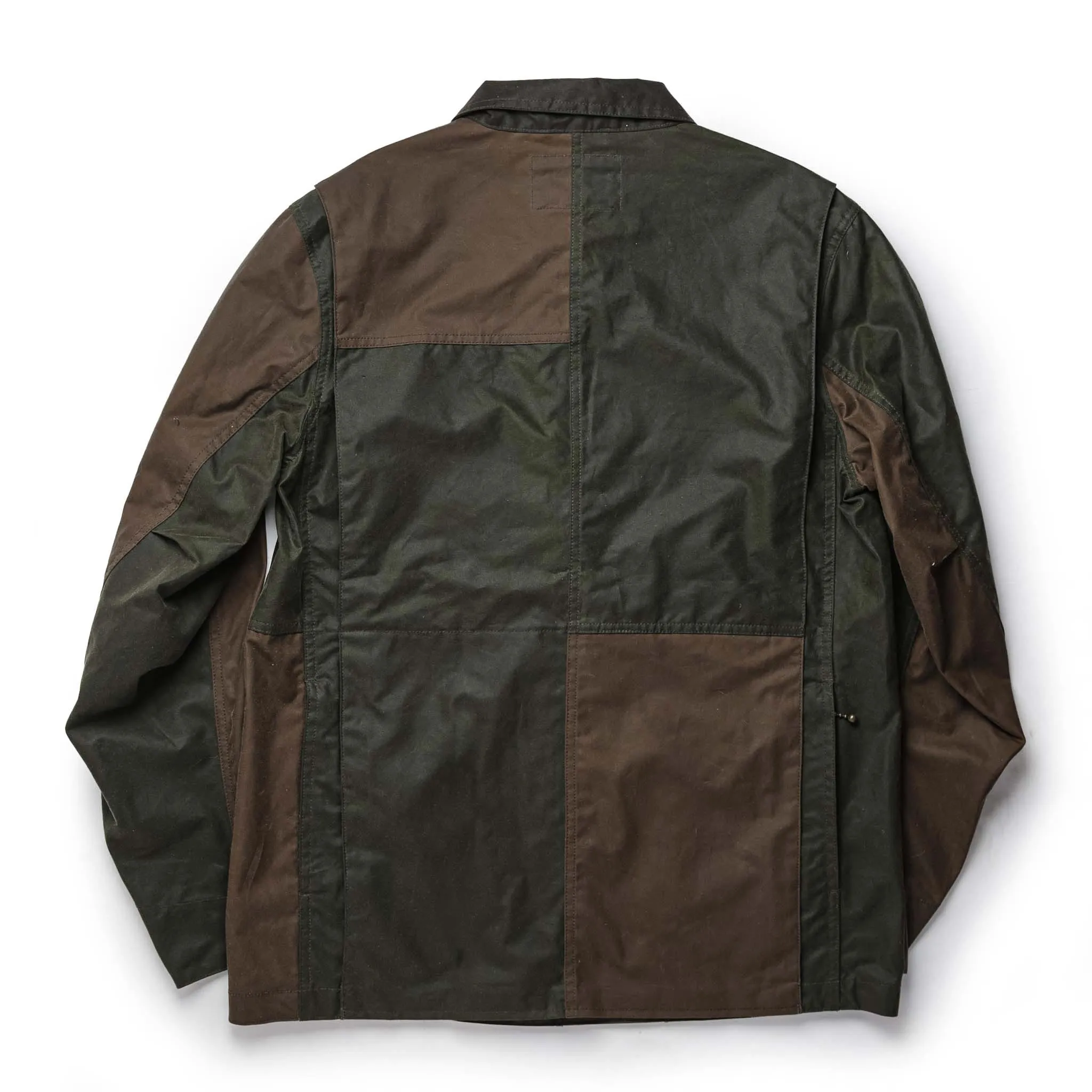 Task Jacket - Waxed Khaki and Olive Patchwork