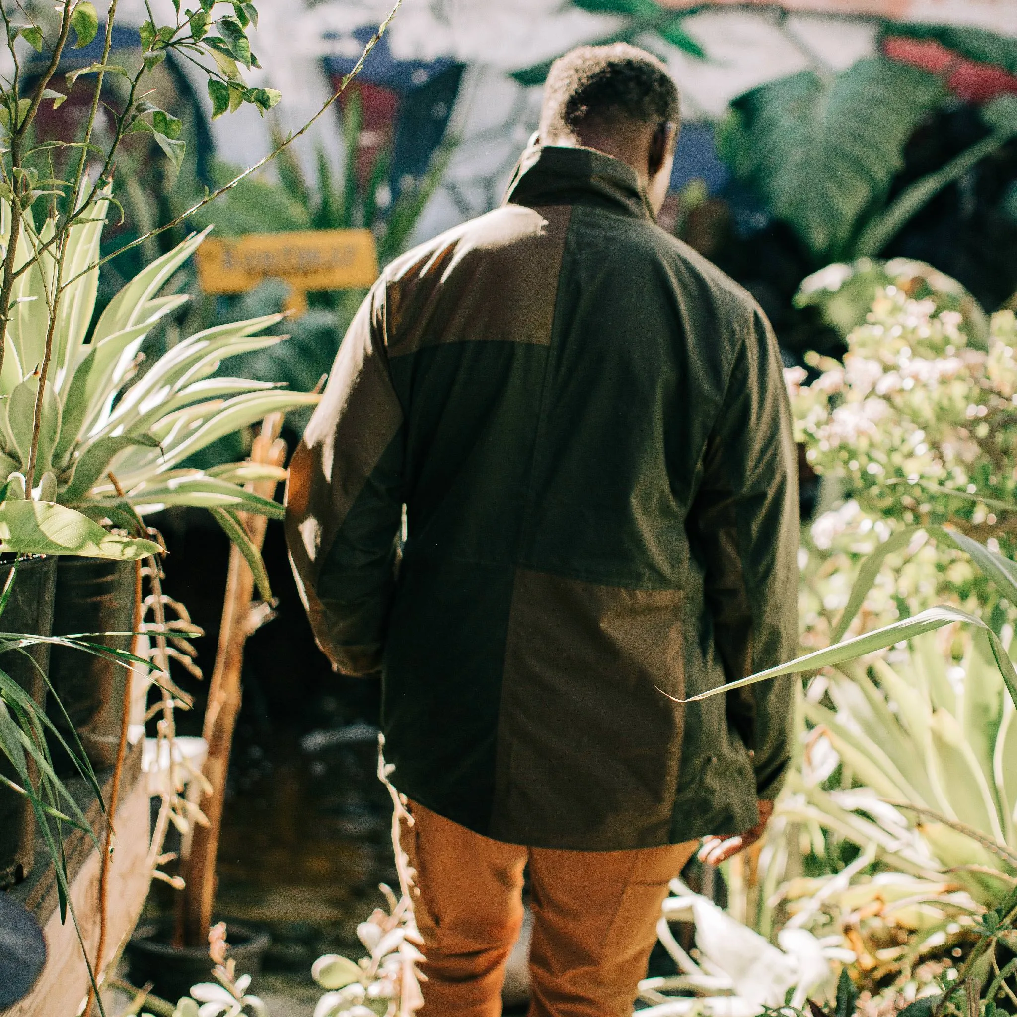 Task Jacket - Waxed Khaki and Olive Patchwork