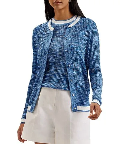 Ted Baker Addlinn Tipped Rib Knit Cardigan