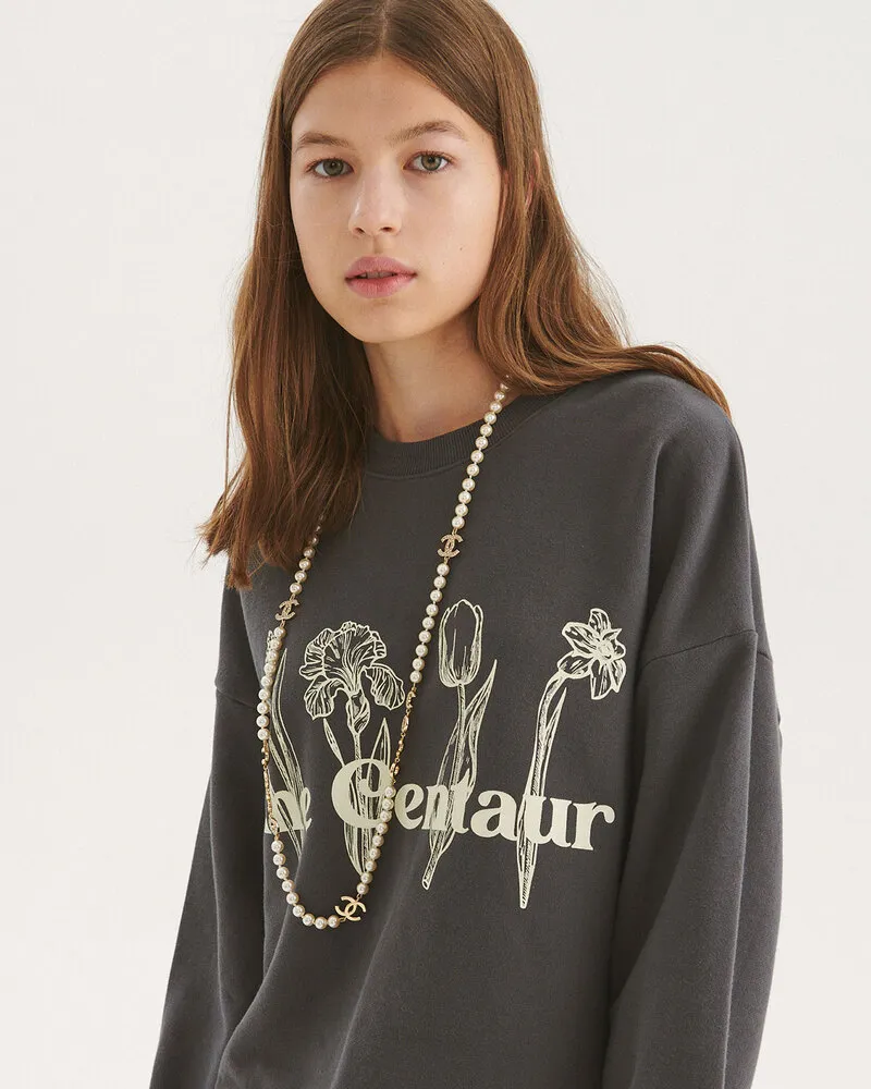 The Centaur | Floral Long Sleeve Cotton Crewneck