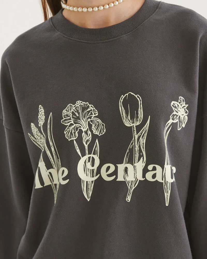 The Centaur | Floral Long Sleeve Cotton Crewneck