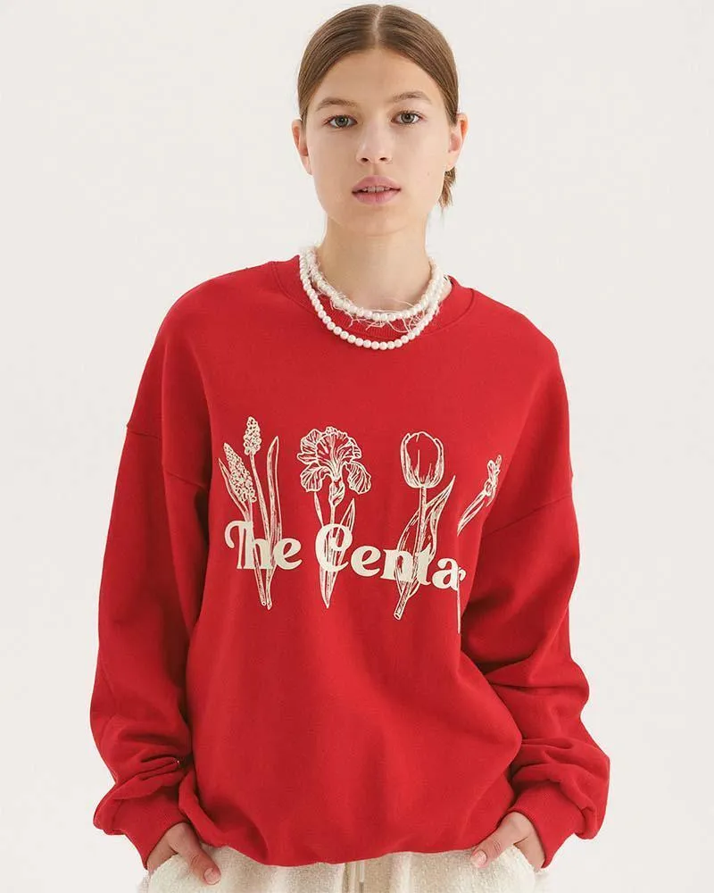 The Centaur | Floral Long Sleeve Cotton Crewneck