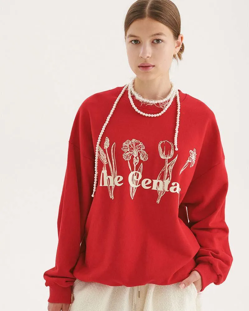 The Centaur | Floral Long Sleeve Cotton Crewneck