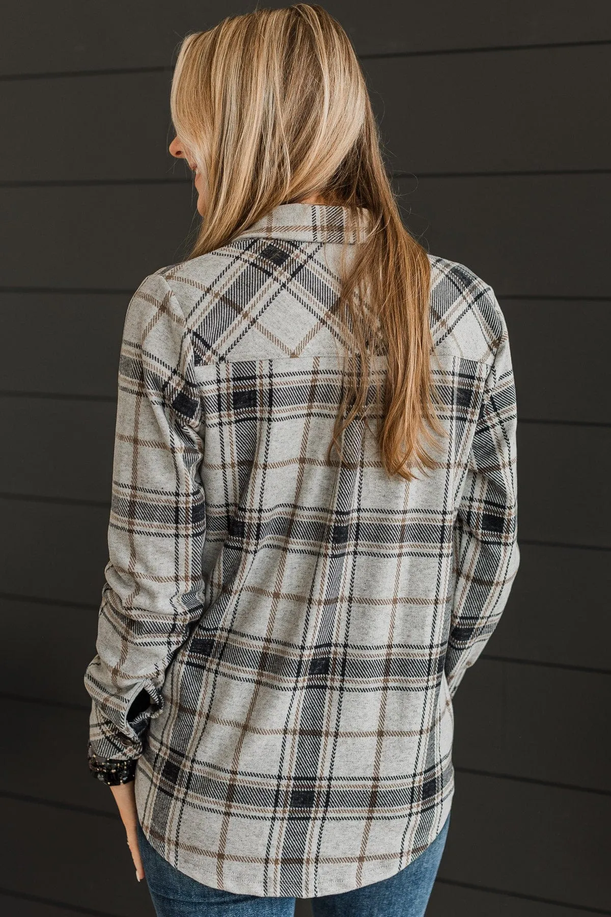 Thread & Supply Plaid Shirt Jacket in Heather Grey