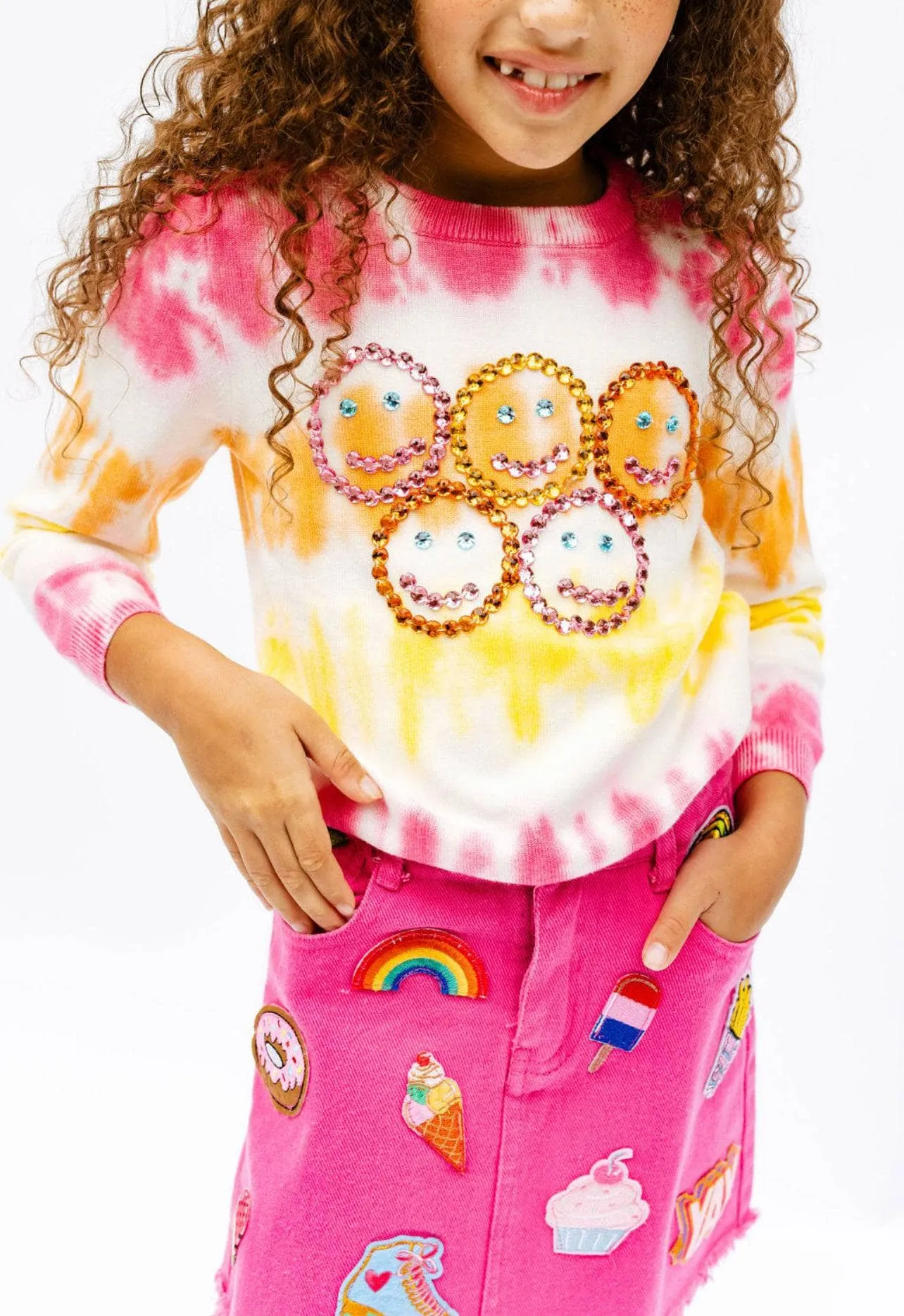 Tie Dye Smiley Sweater