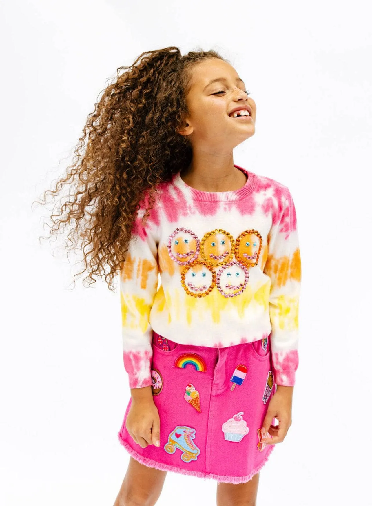 Tie Dye Smiley Sweater