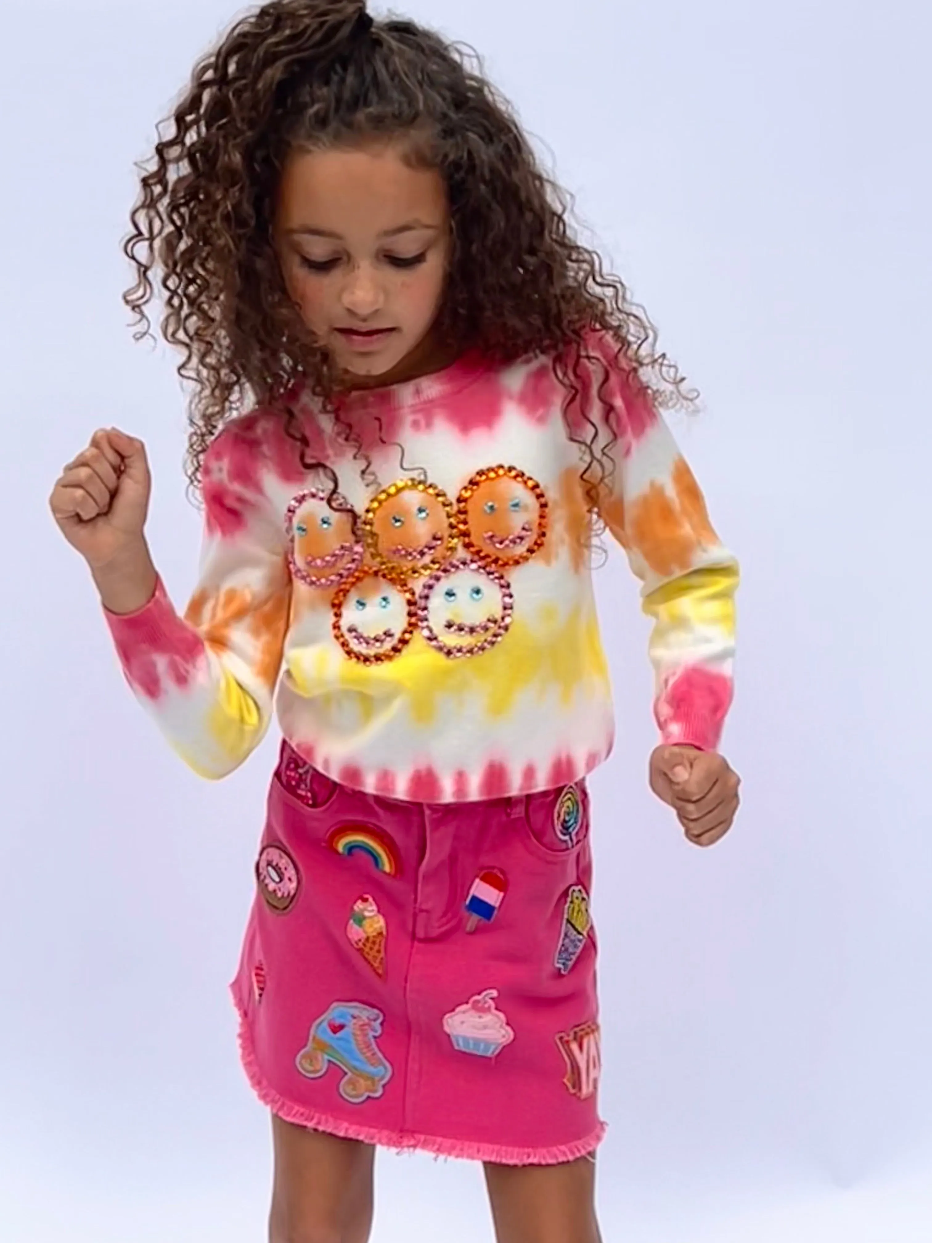 Tie Dye Smiley Sweater