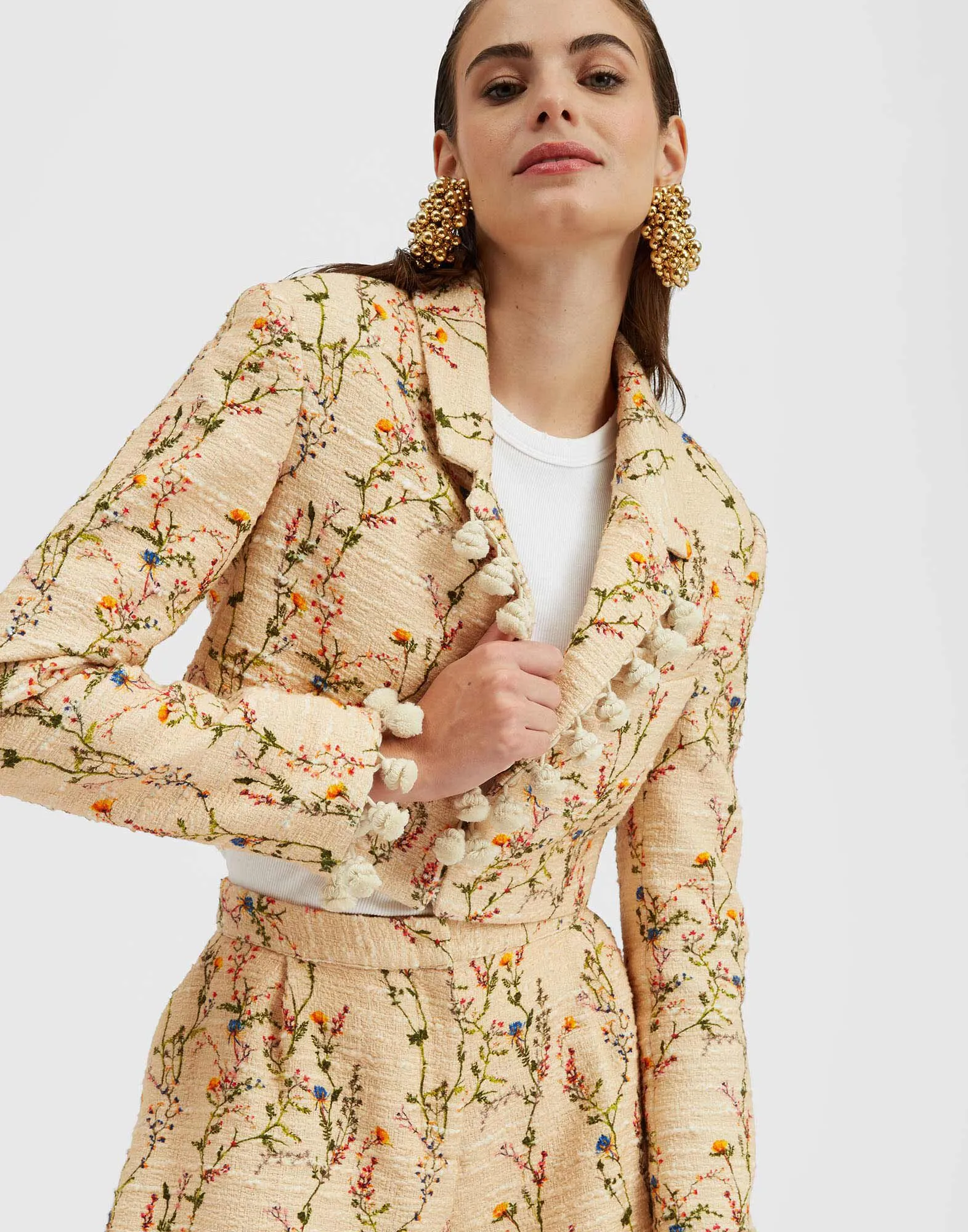 Torero Jacket - Cream Primavera - Women | La DoubleJ