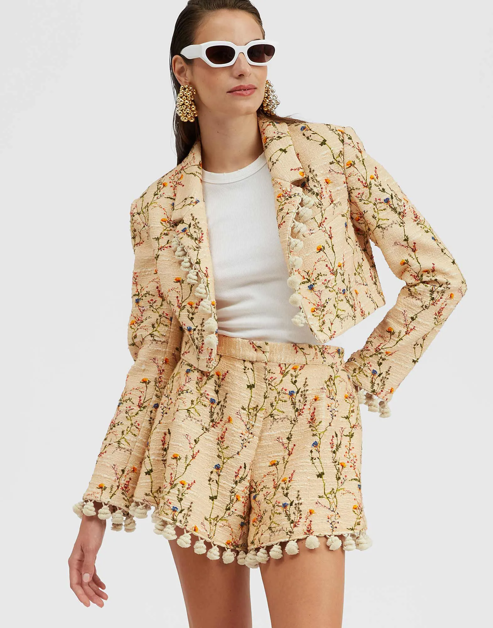 Torero Jacket - Cream Primavera - Women | La DoubleJ