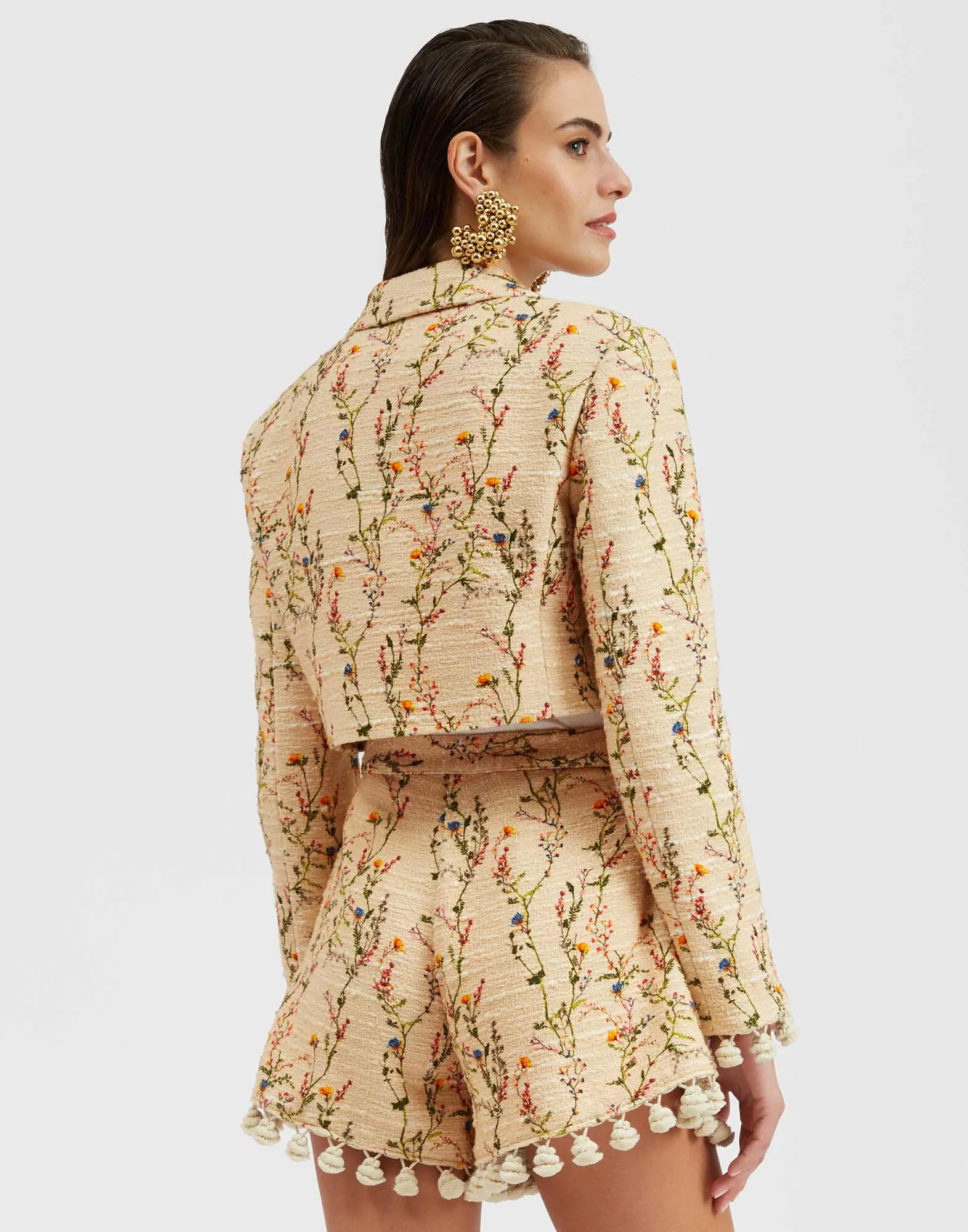 Torero Jacket - Cream Primavera - Women | La DoubleJ