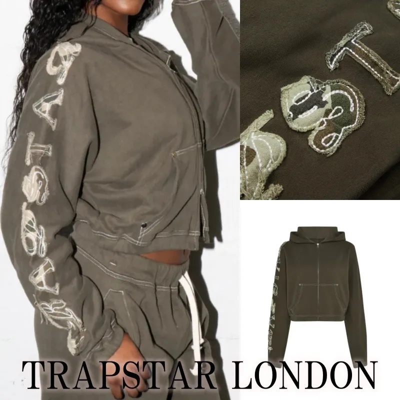 Trapstar London long sleeves plain logo hoodies and sweatshirts street style