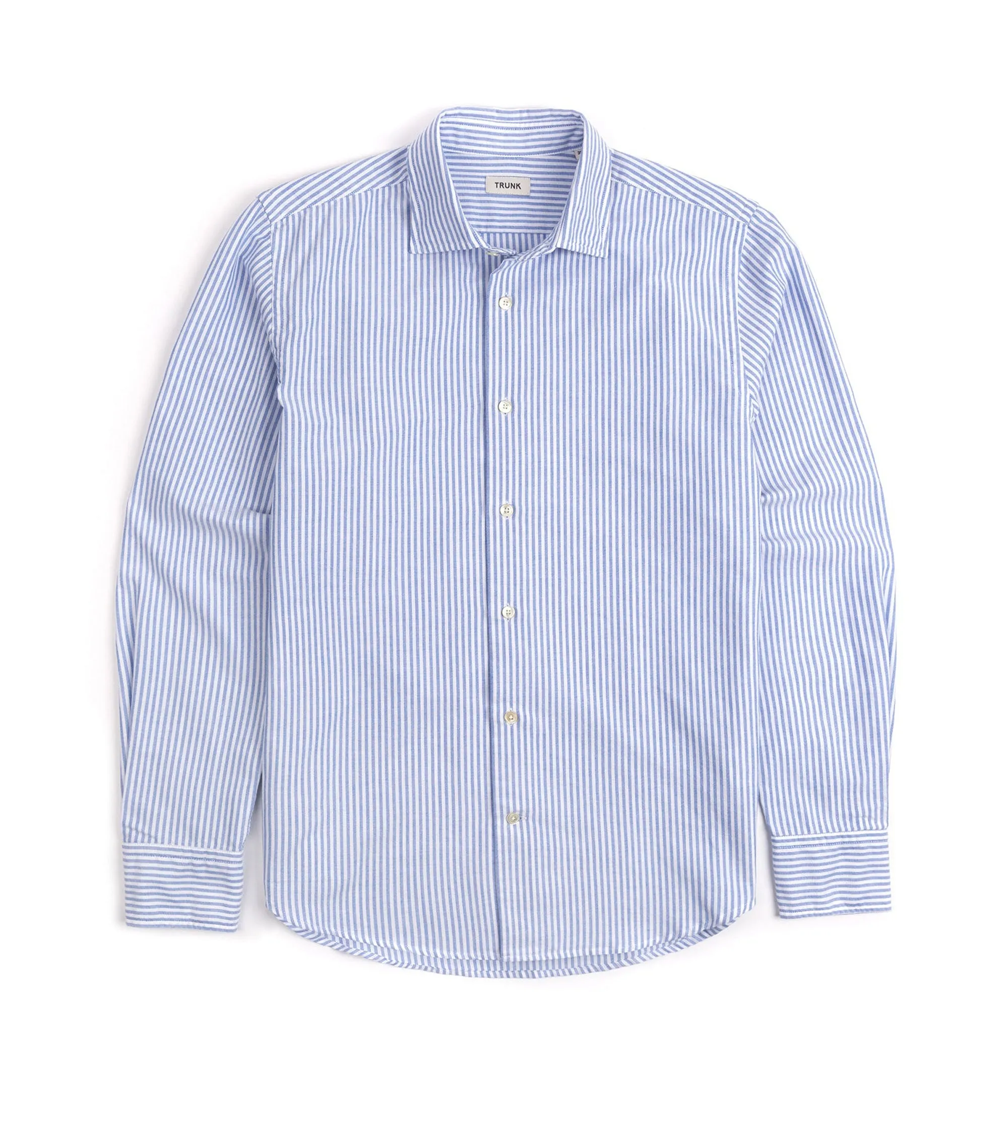 Trunk Audley Cotton Oxford Shirt, Light Blue Stripe