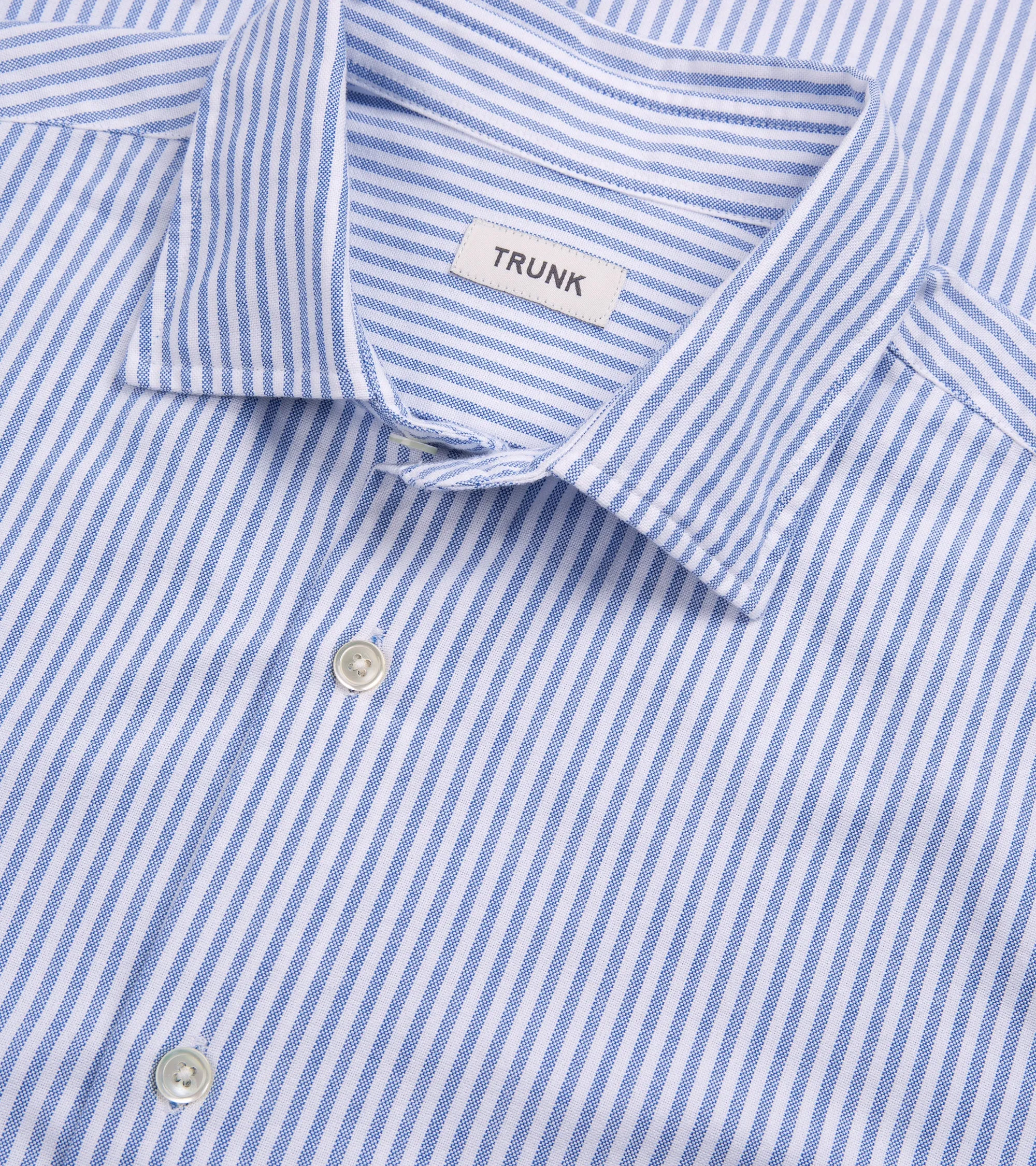 Trunk Audley Cotton Oxford Shirt, Light Blue Stripe