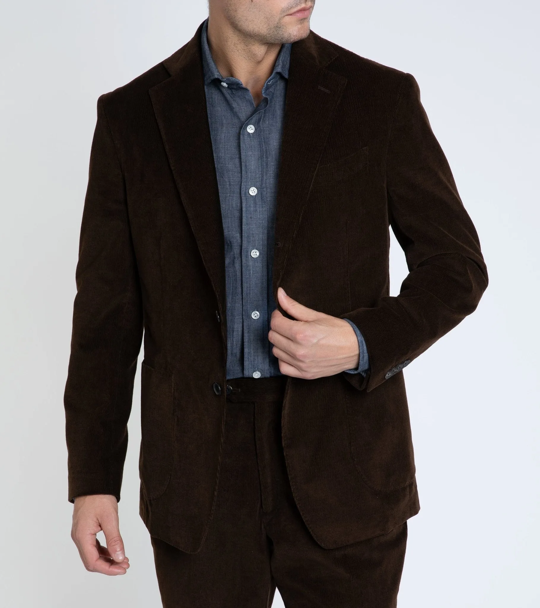 Trunk Wigmore Italian Cotton Jacket in Bitter Chocolate