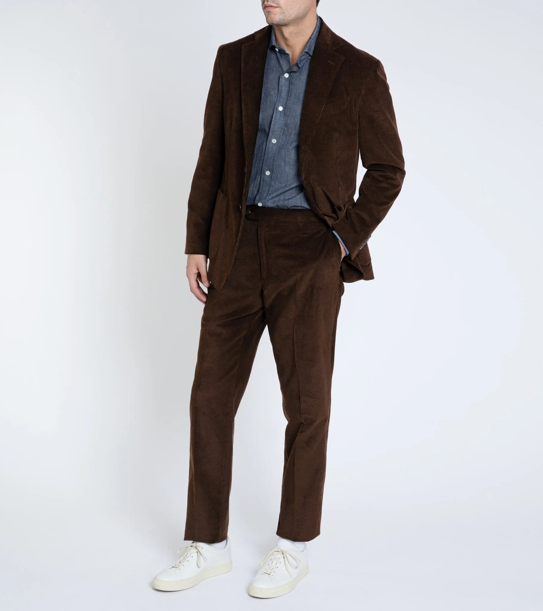 Trunk Wigmore Italian Cotton Jacket in Bitter Chocolate