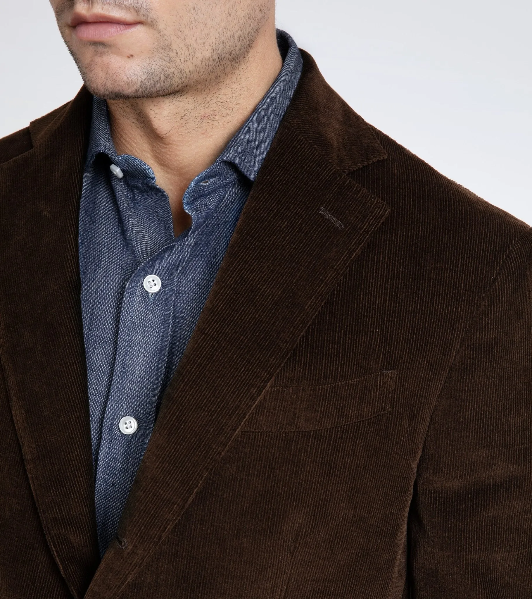 Trunk Wigmore Italian Cotton Jacket in Bitter Chocolate